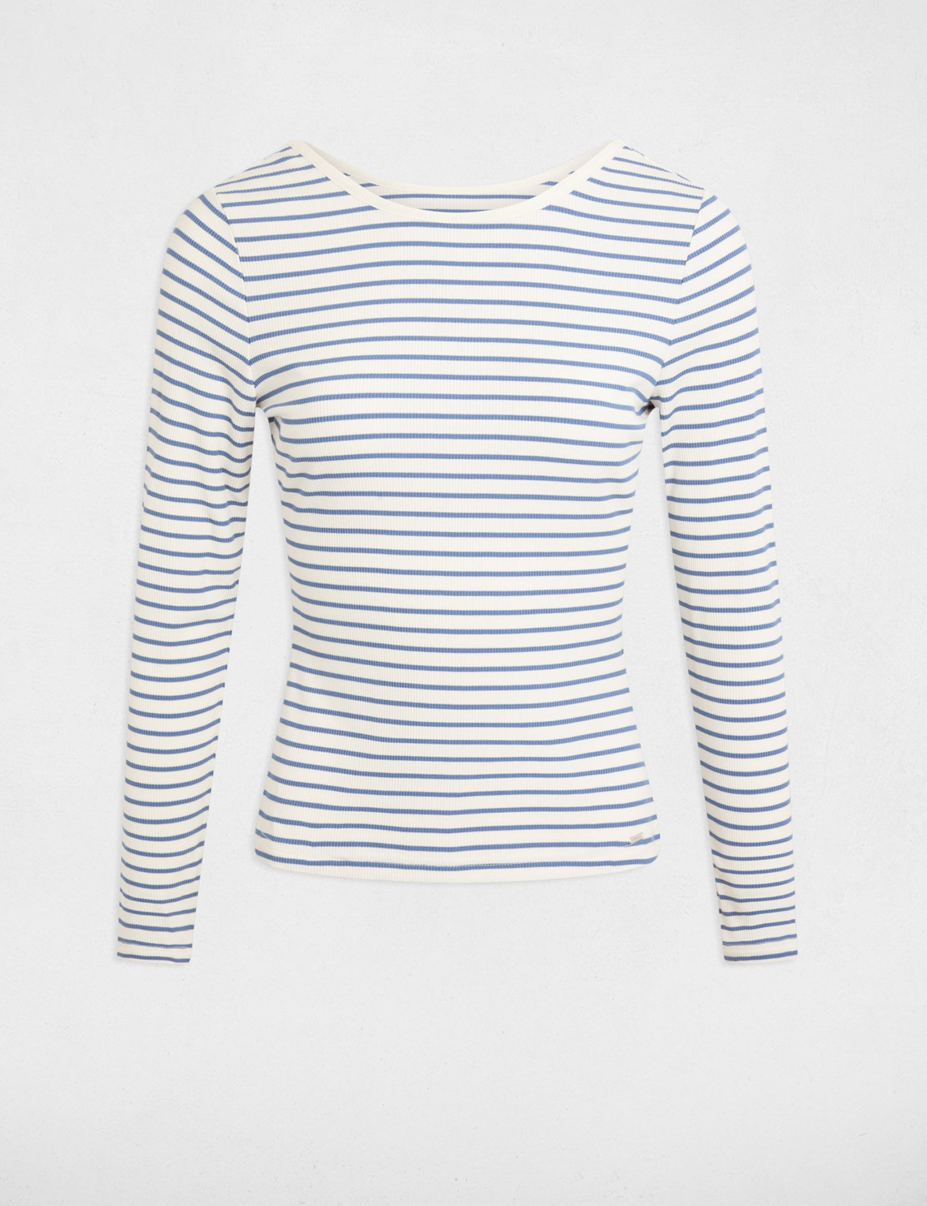 striped long sleeved t shirt white women Striped long-sleeved t-shirt white women