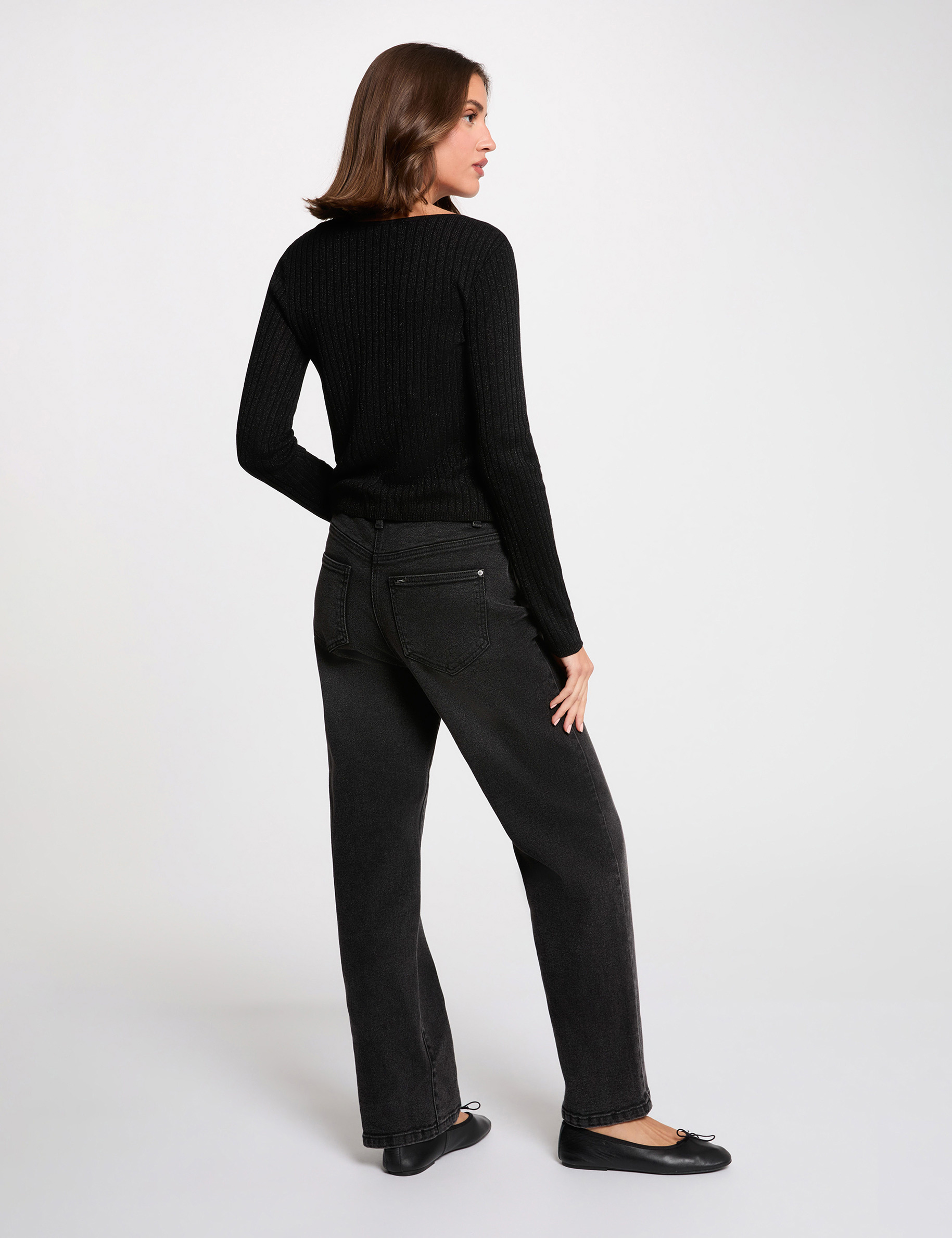 Gilet manches longues noir femme