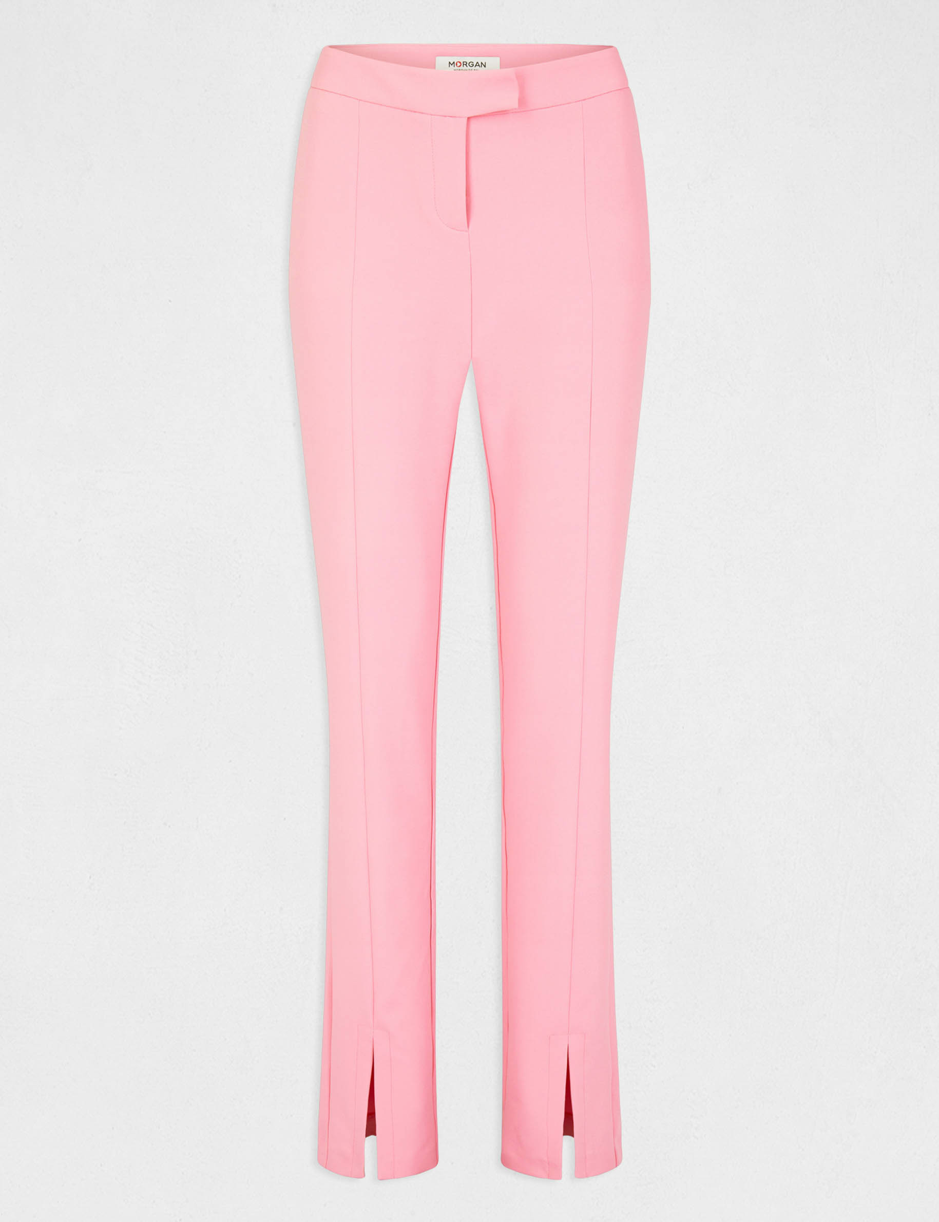 Fitted suit trousers with slits light pink ladies'