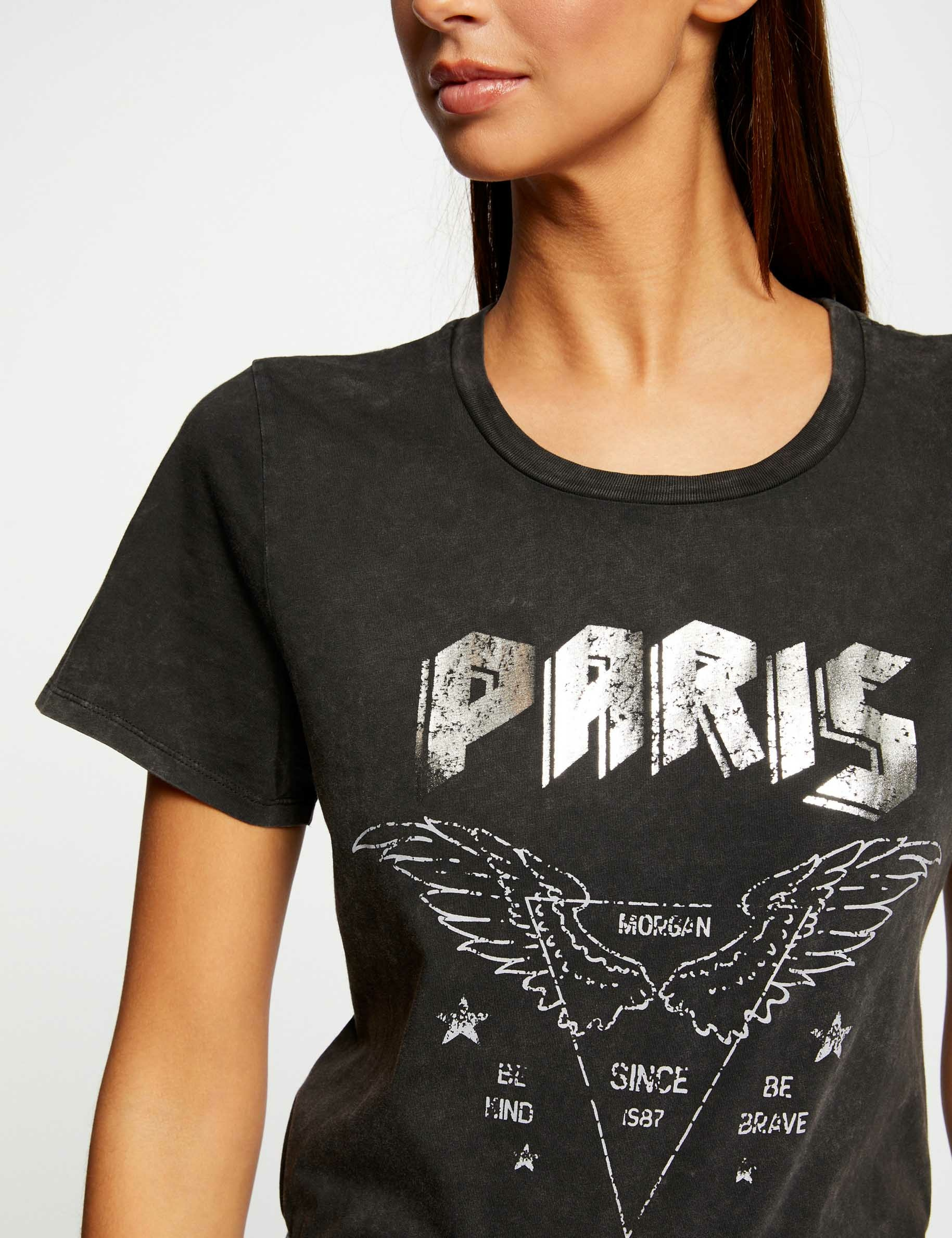 Short-sleeved t-shirt mid-grey ladies'