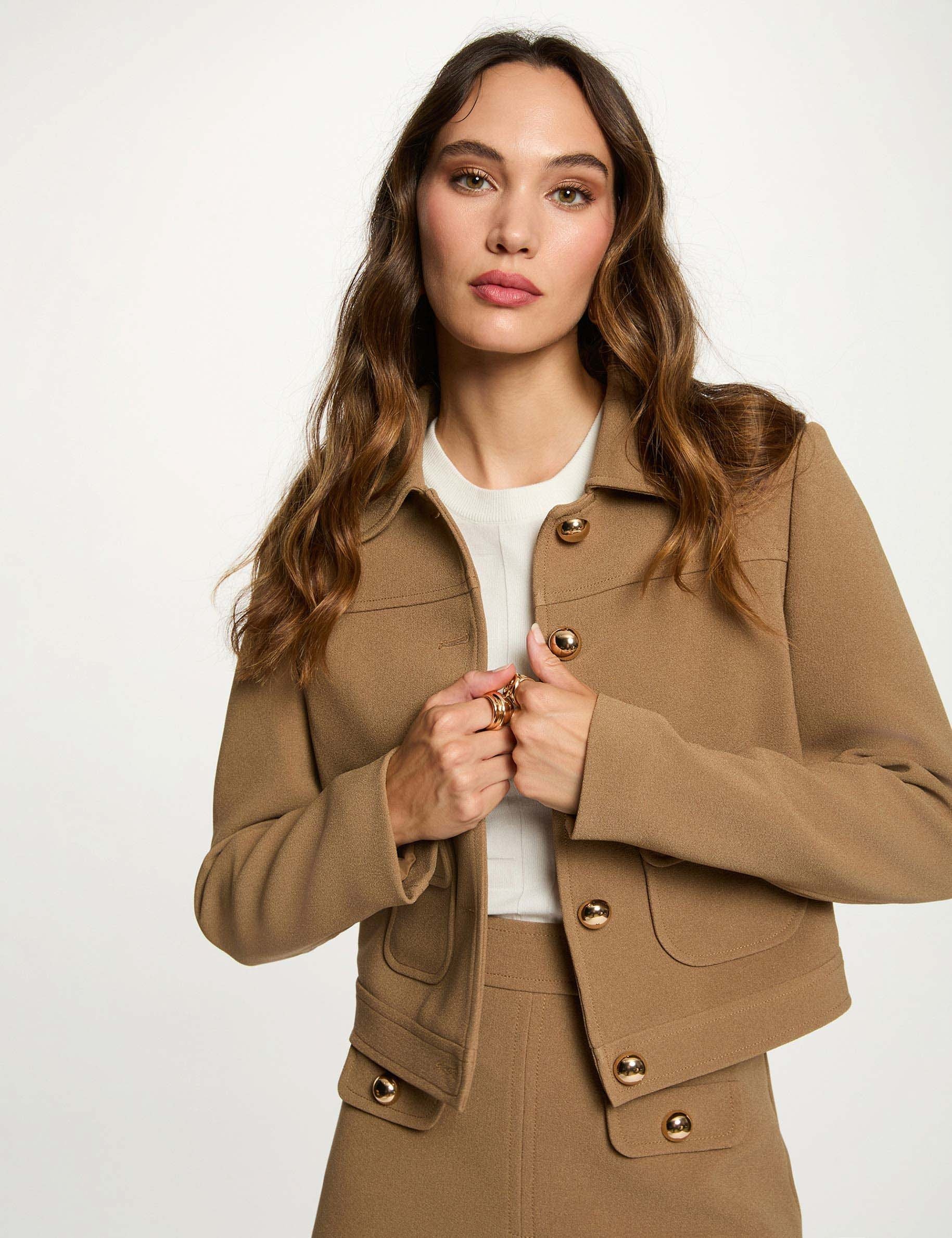 sleeveless cropped jacket sand women Sleeveless cropped jacket sand women