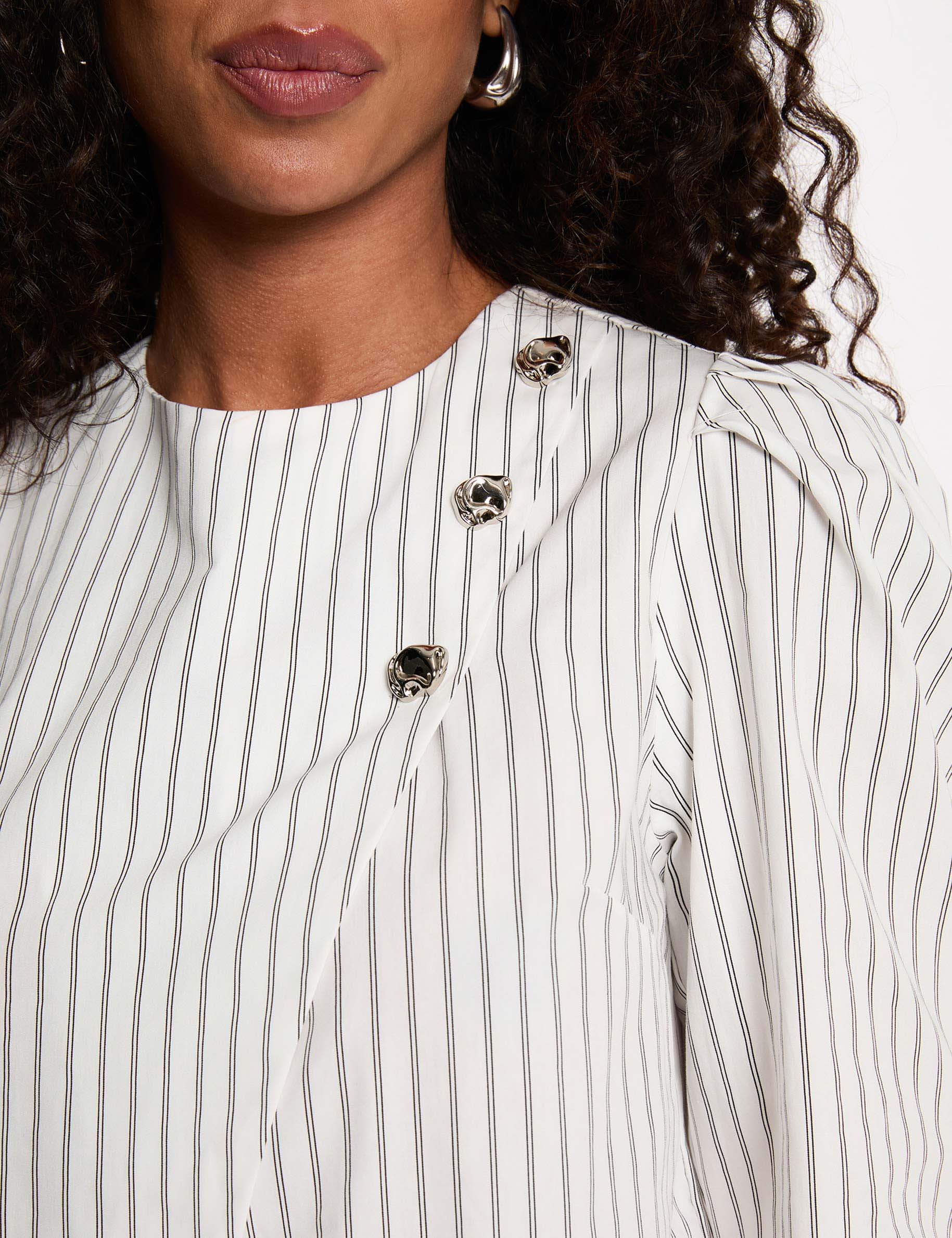 Striped wrap blouse white women