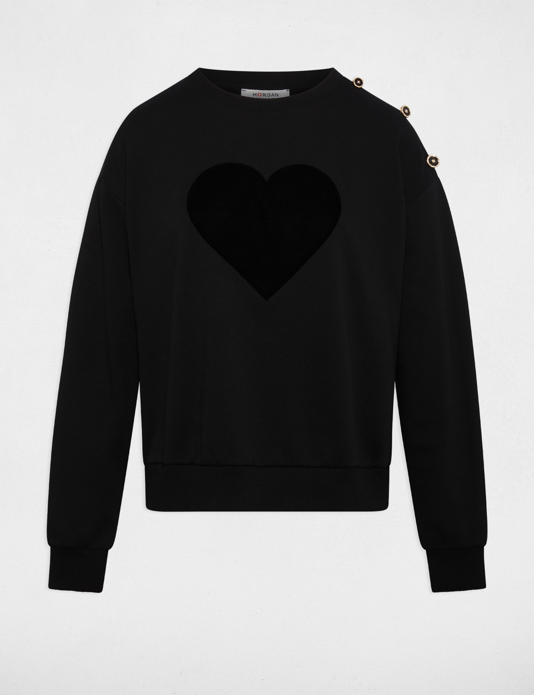 printed sweatshirt with round neck black women Printed sweatshirt with round neck black women