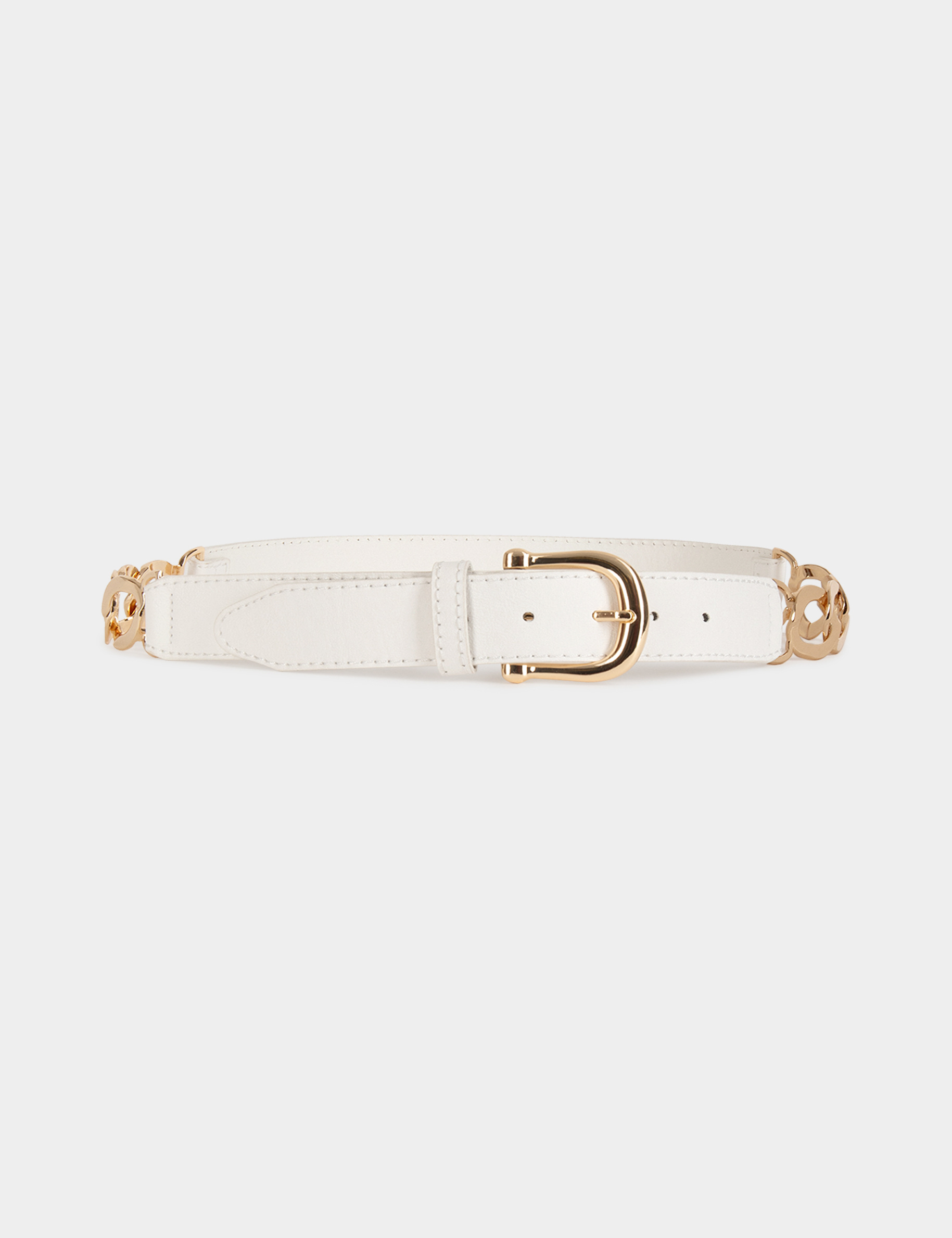 Belt with chain details white ladies' | Morgan