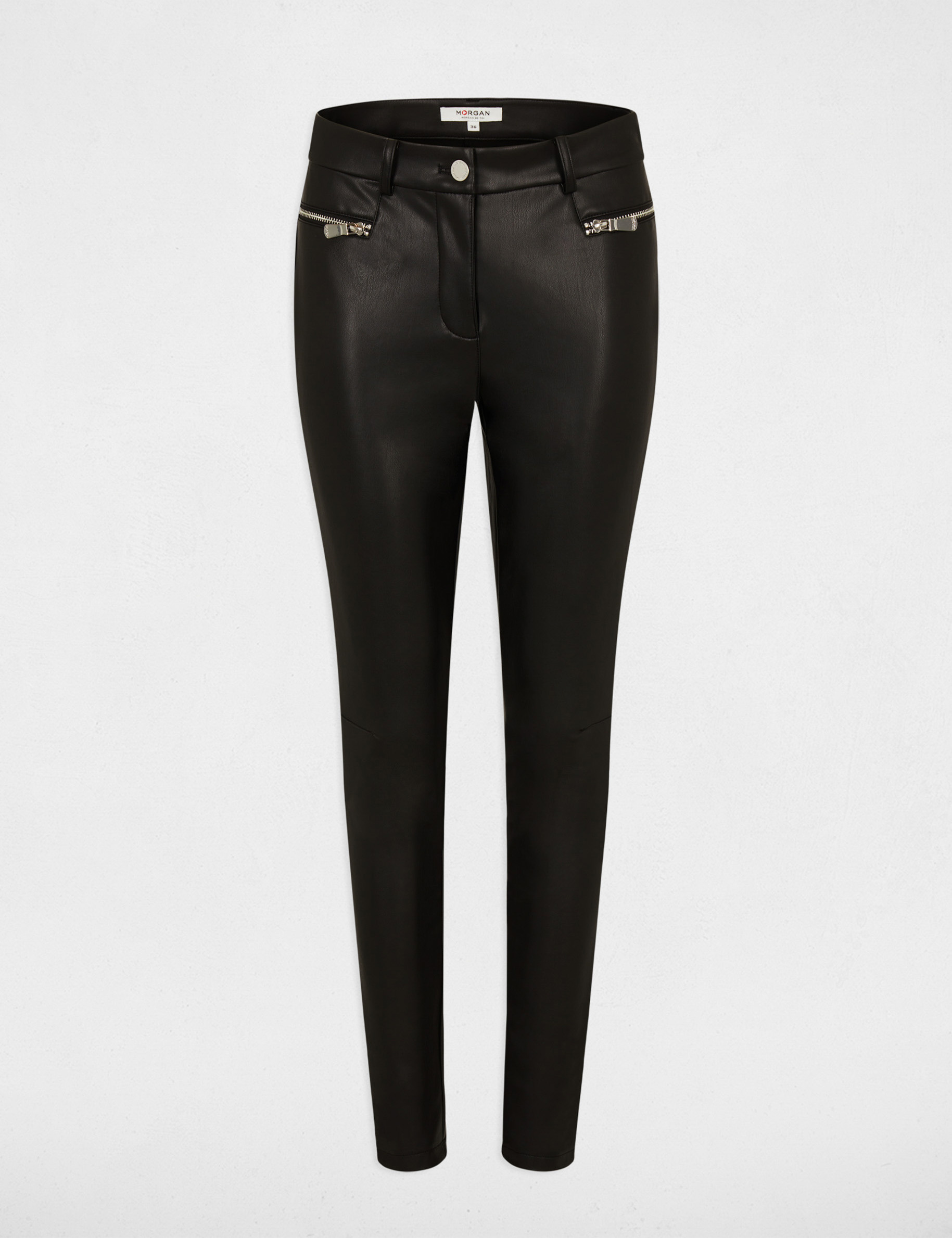 Skinny faux leather trousers black ladies'