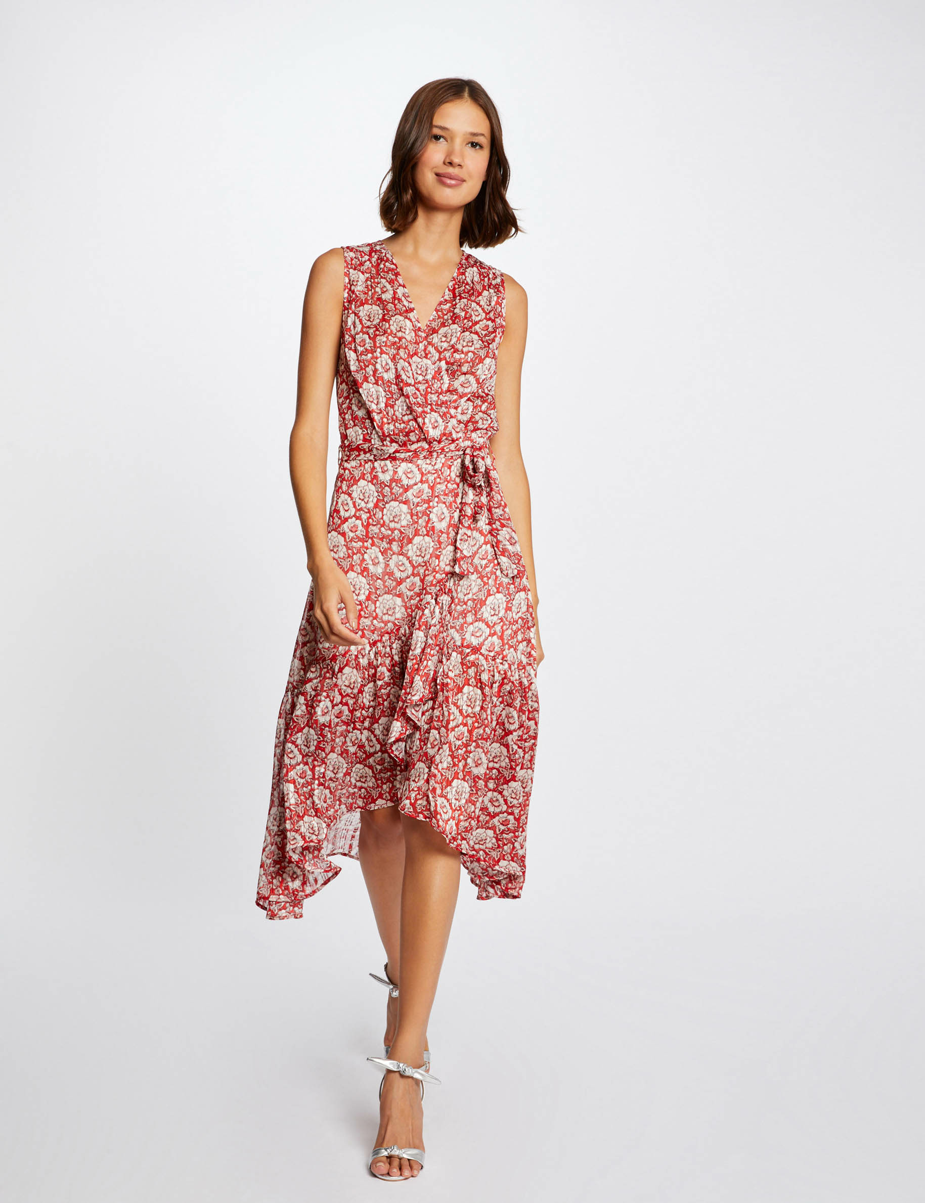 Maxi wrap dress with floral print multico ladies'