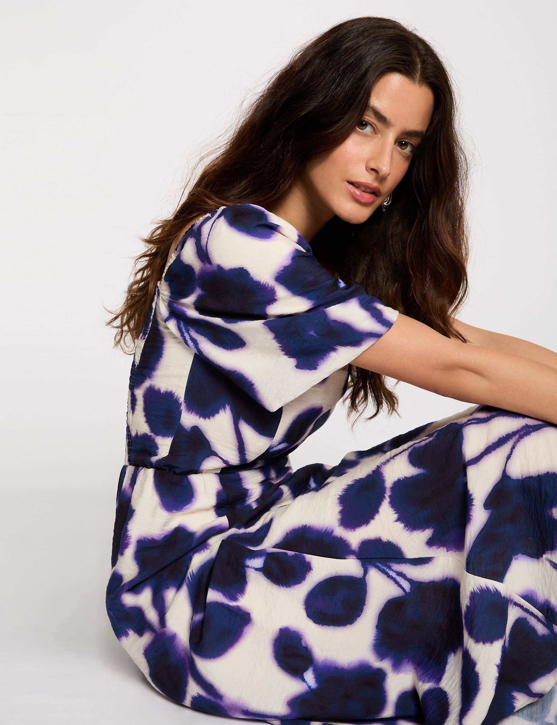 robe longue droite imprimee multicolore femme Robe longue droite imprimée multicolore femme