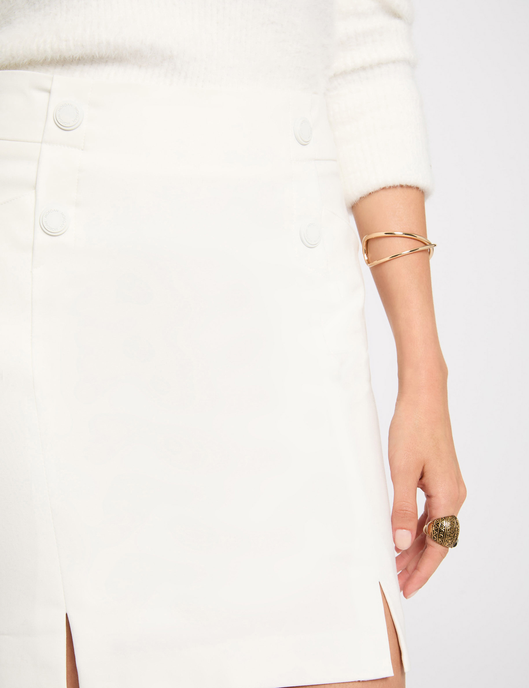 mini skirt with buttons ivory women Mini skirt with buttons ivory women