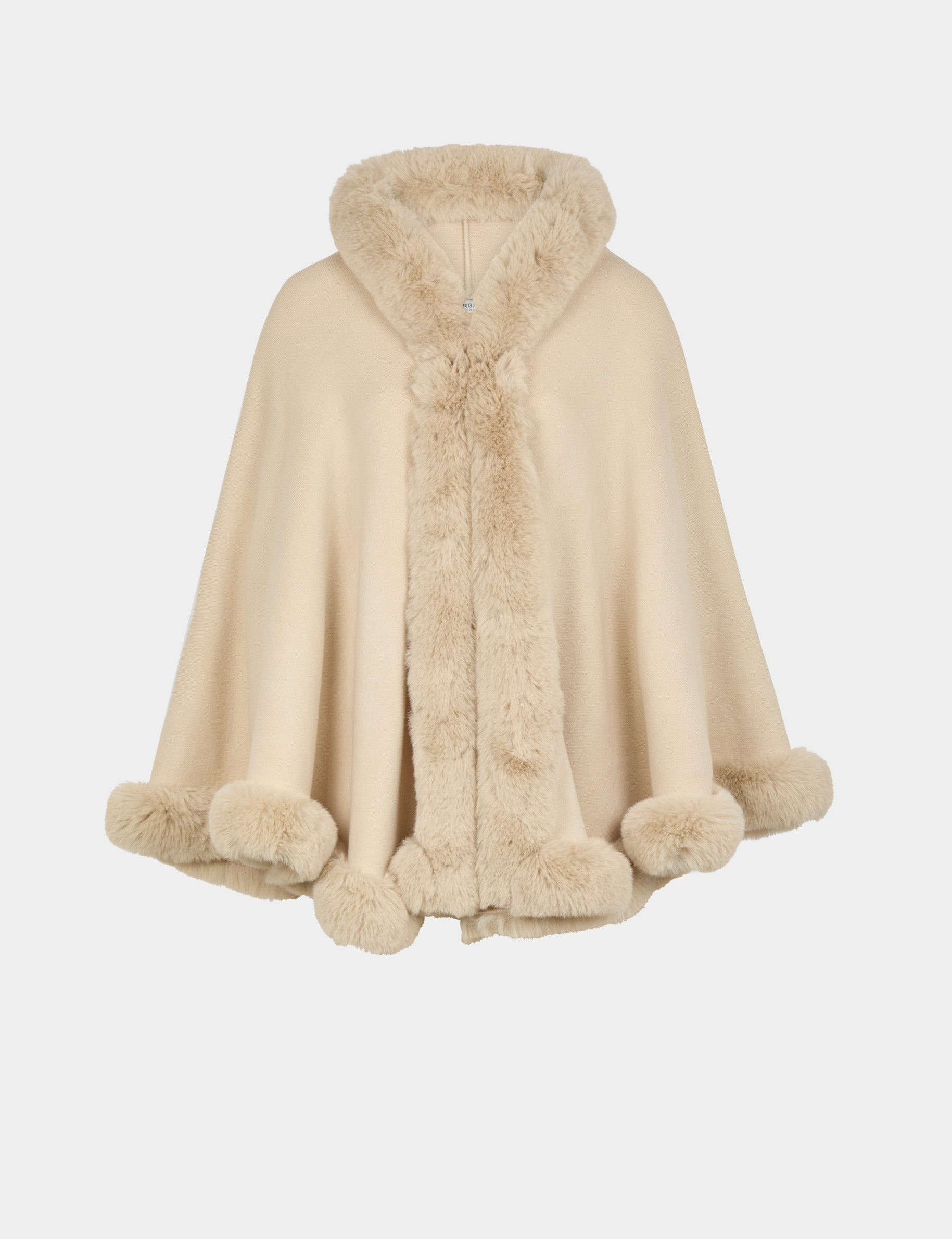 Faux fur poncho sand women