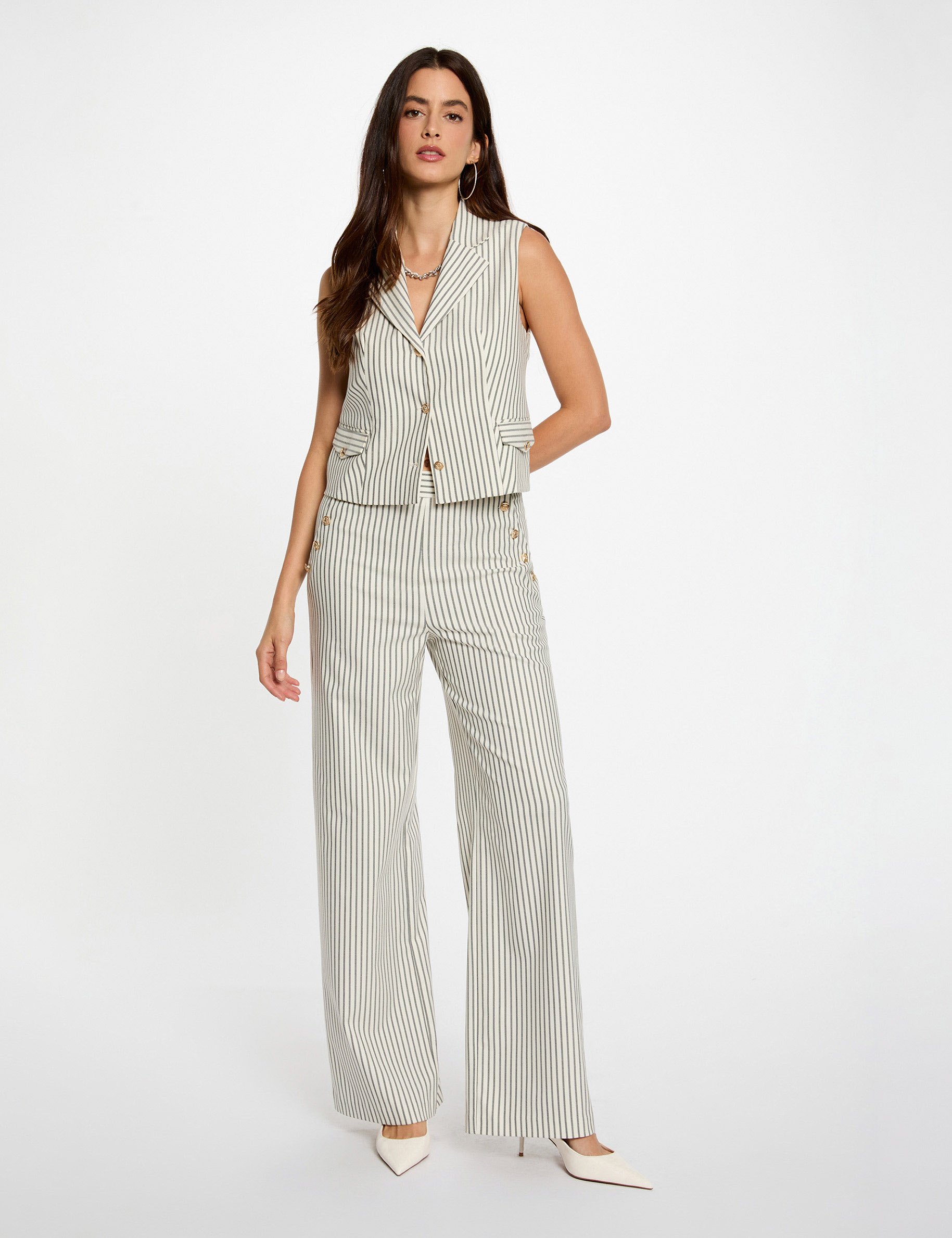 striped wide leg trousers multicolor women Striped wide-leg trousers multicolor women