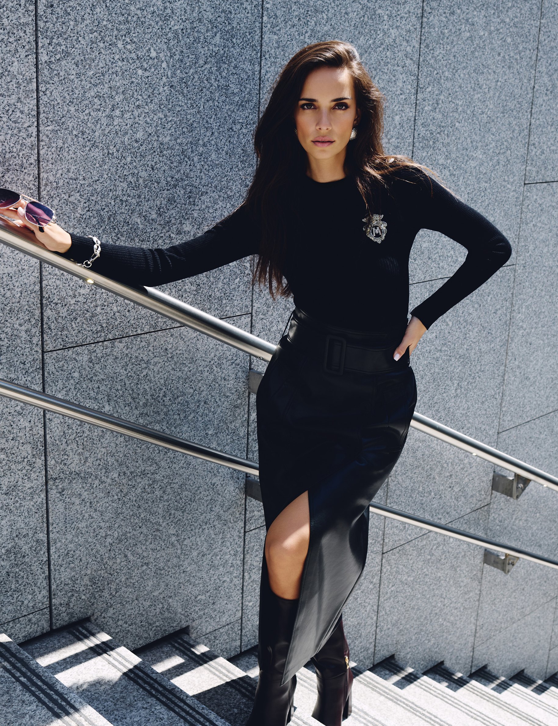 faux leather maxi skirt black women Faux leather maxi skirt black women