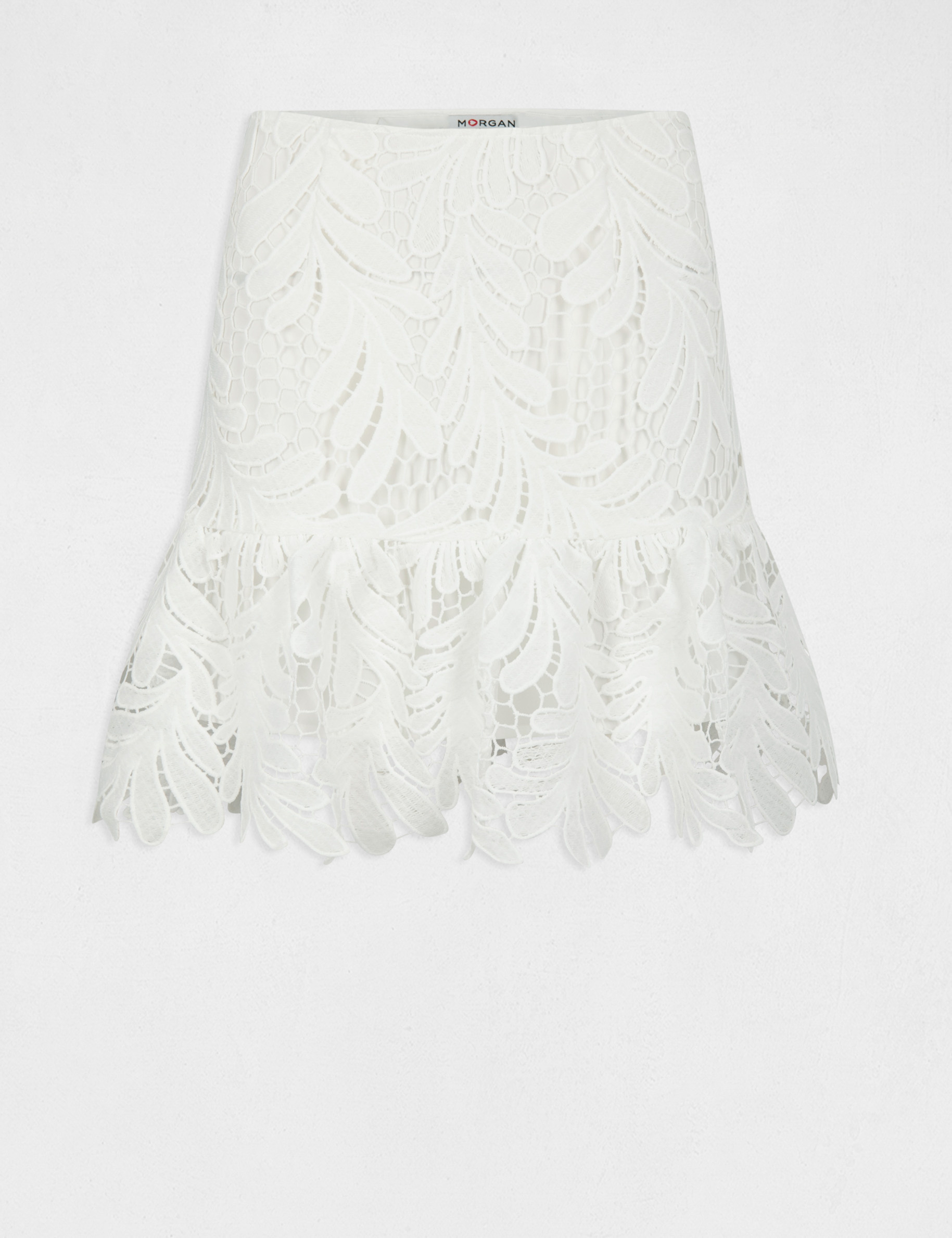Fitted skirt with lace ecru ladies' Fitted skirt with lace ecru ladies'