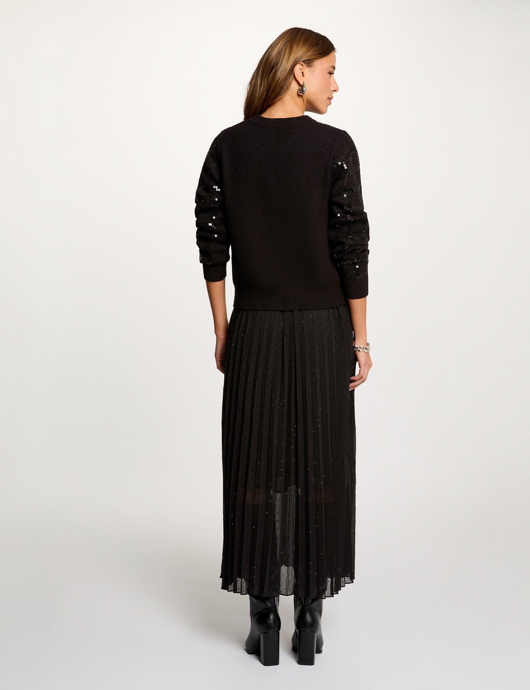 Fitted sequin jacket black women