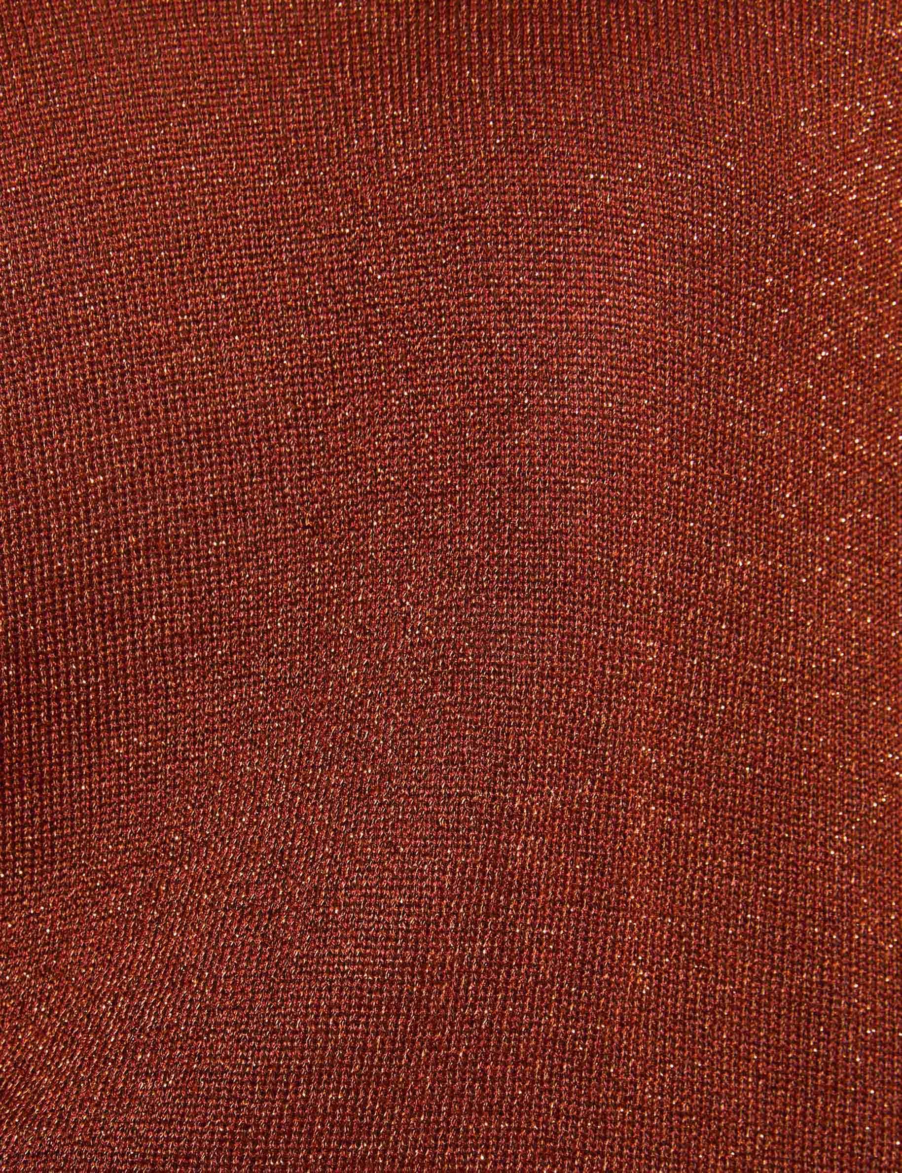 Oversized V-neck sweater cognac brown women
