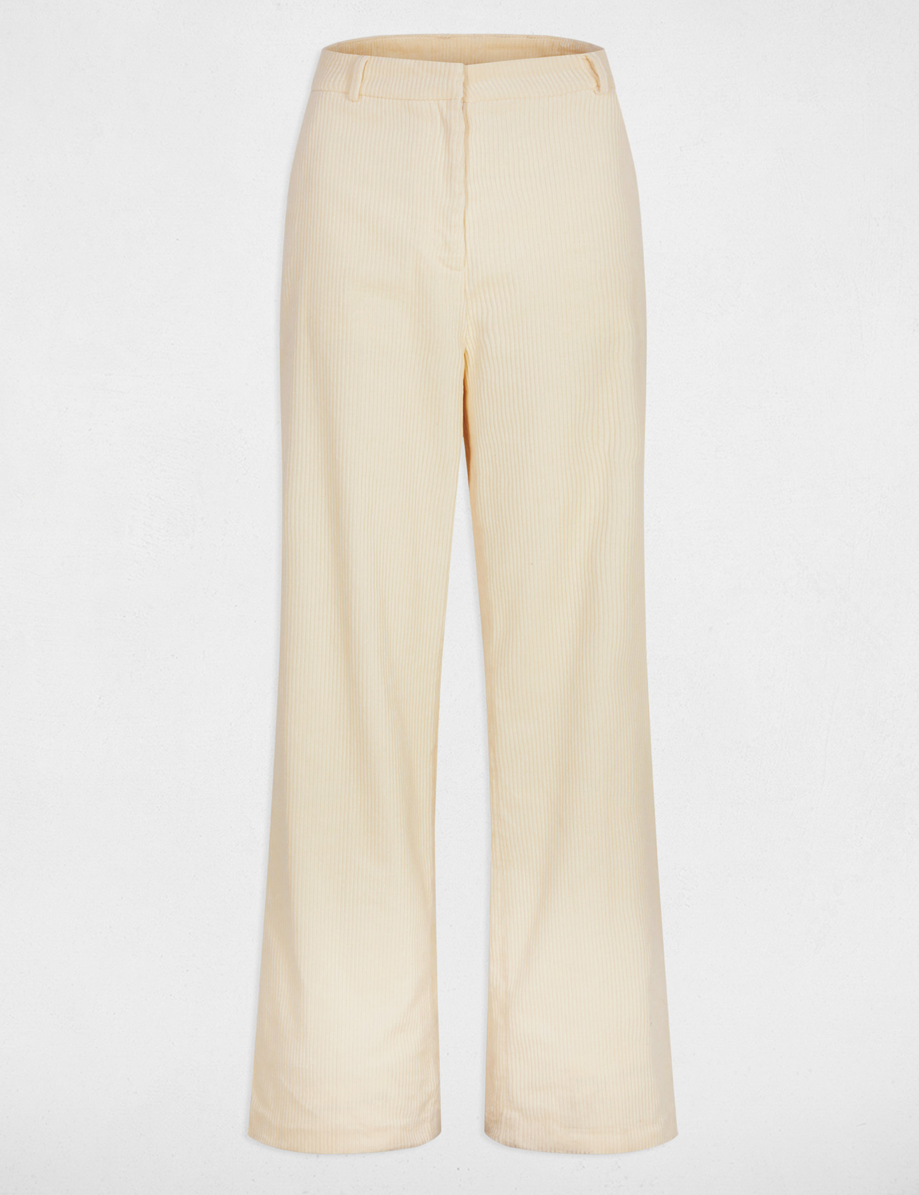 Wide-leg velvet trousers ecru women