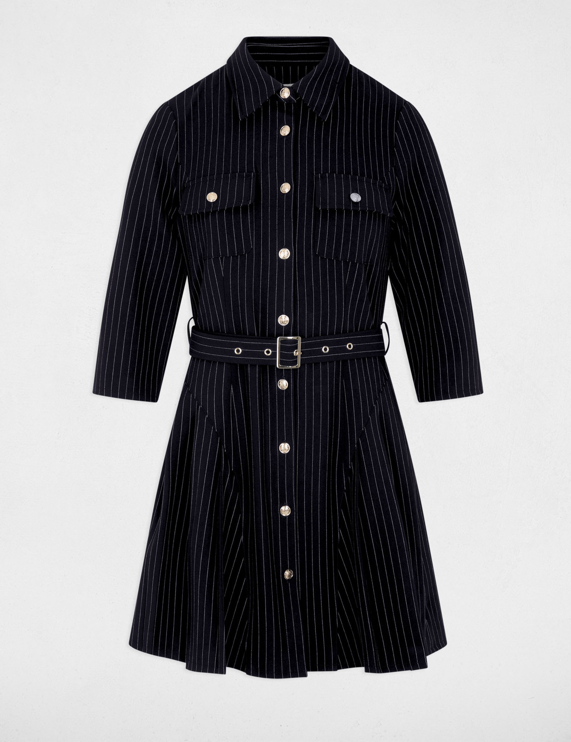 Fitted short dress navy blue women