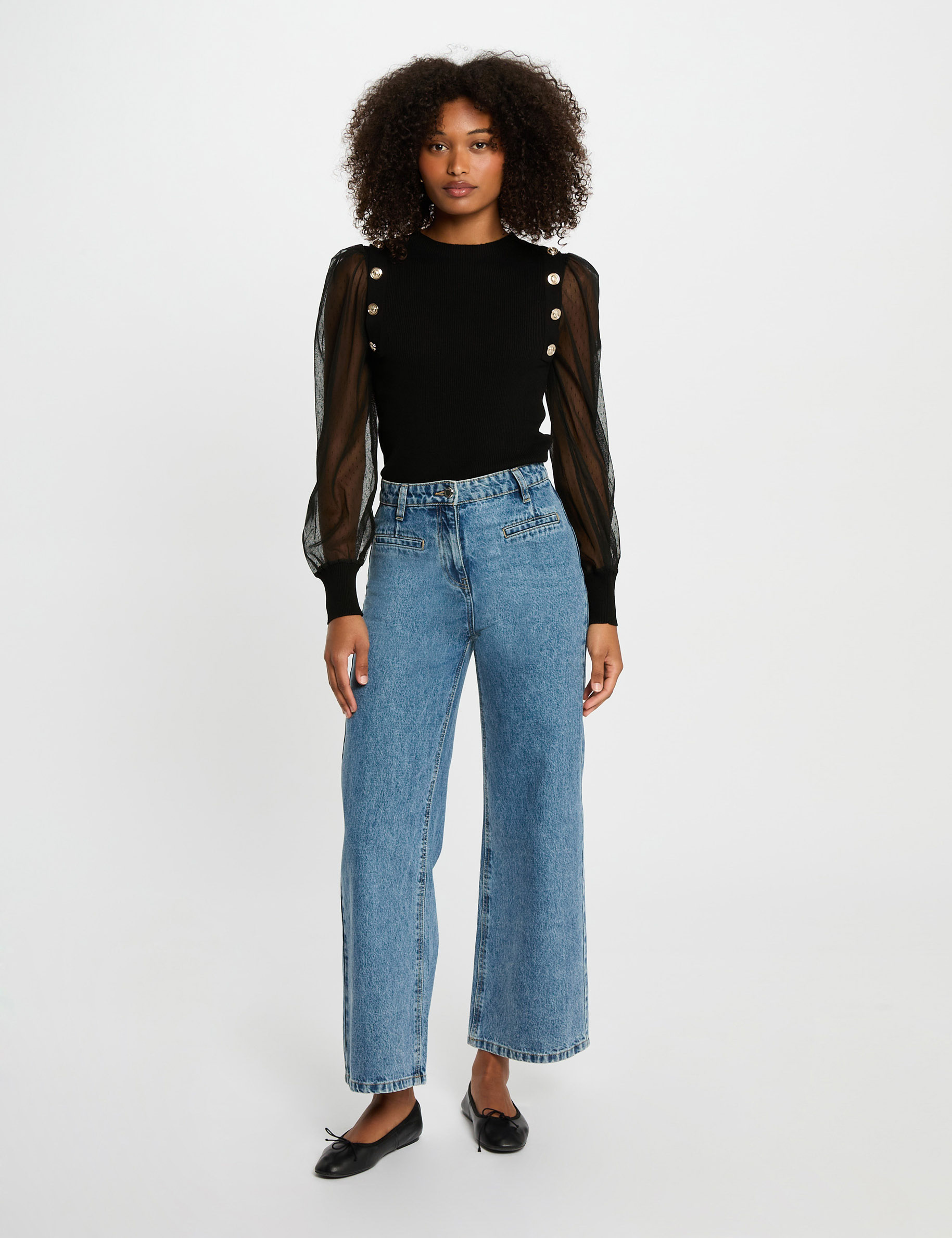 Jumper high collar black women