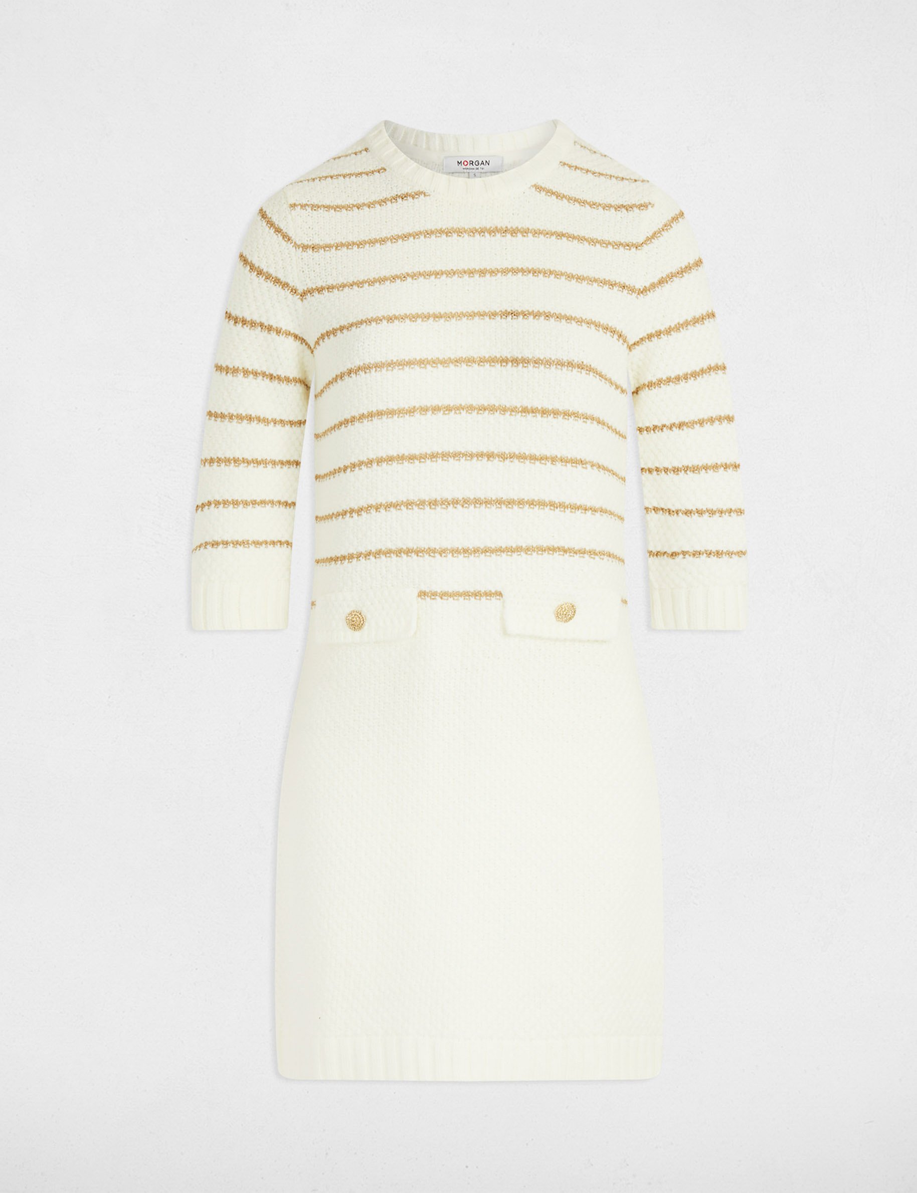 robe tricot courte ajustee blanc femme Robe tricot courte ajustée blanc femme