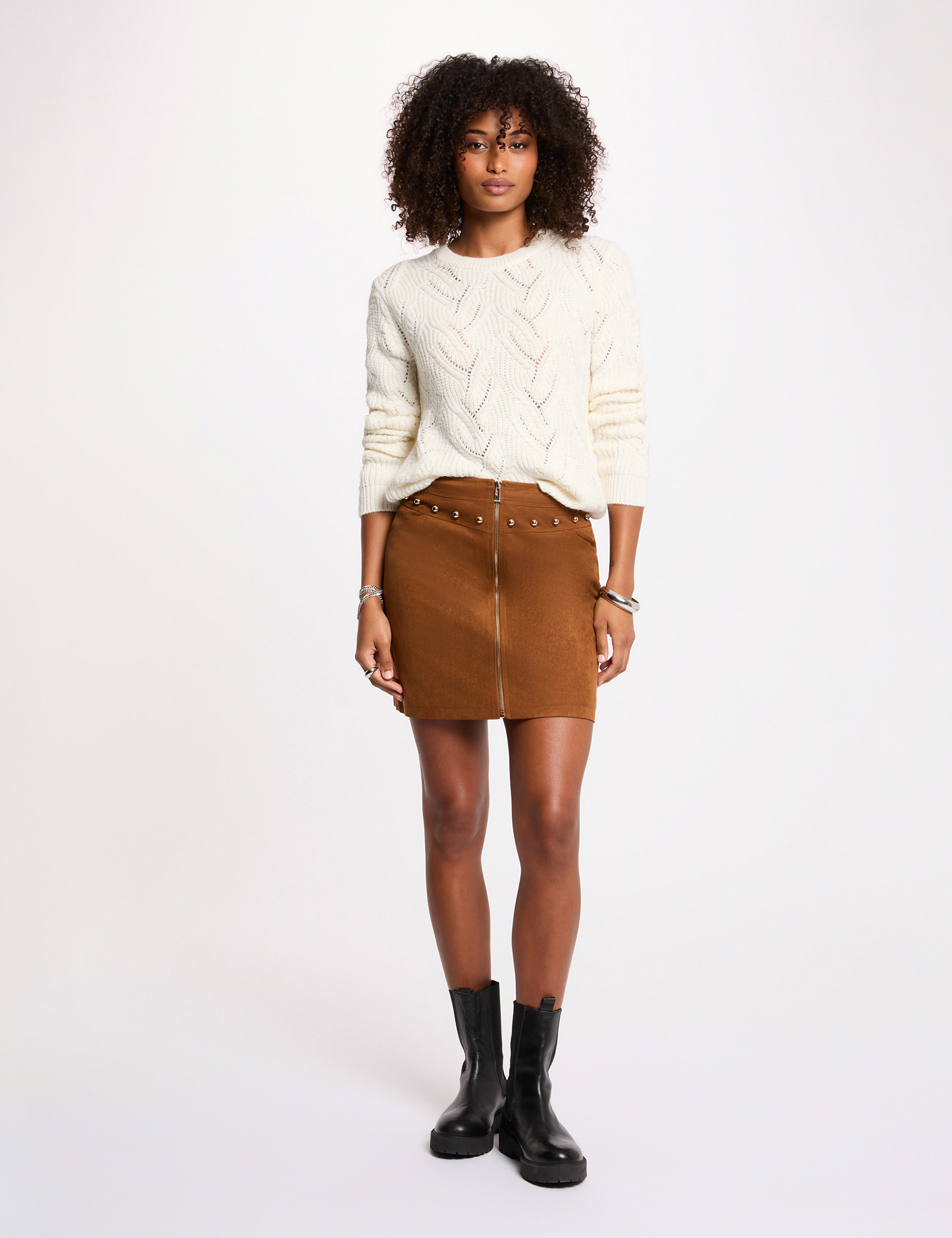 fancy knit sweater ivory women Fancy knit sweater ivory women