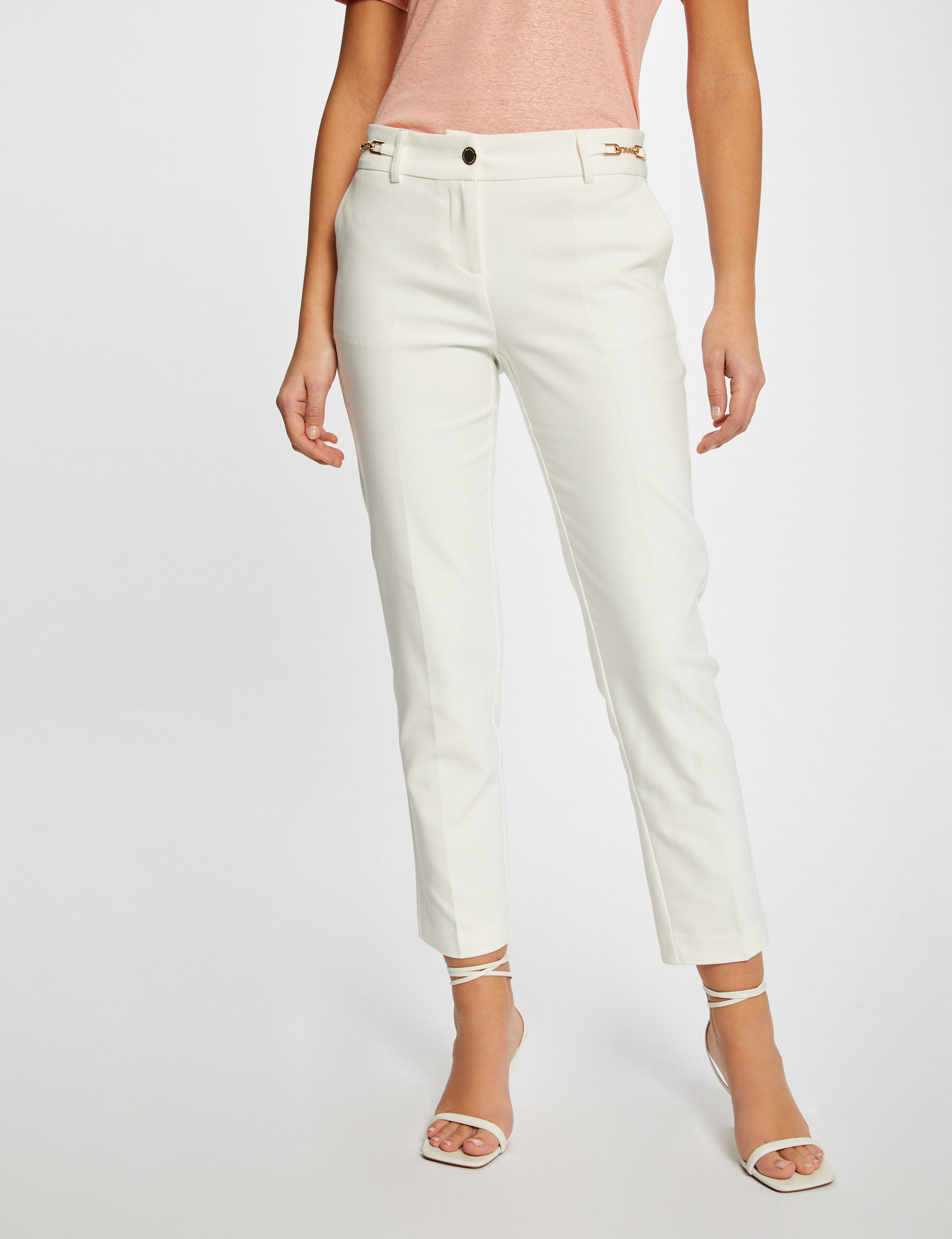 Ladies white store cigarette trousers