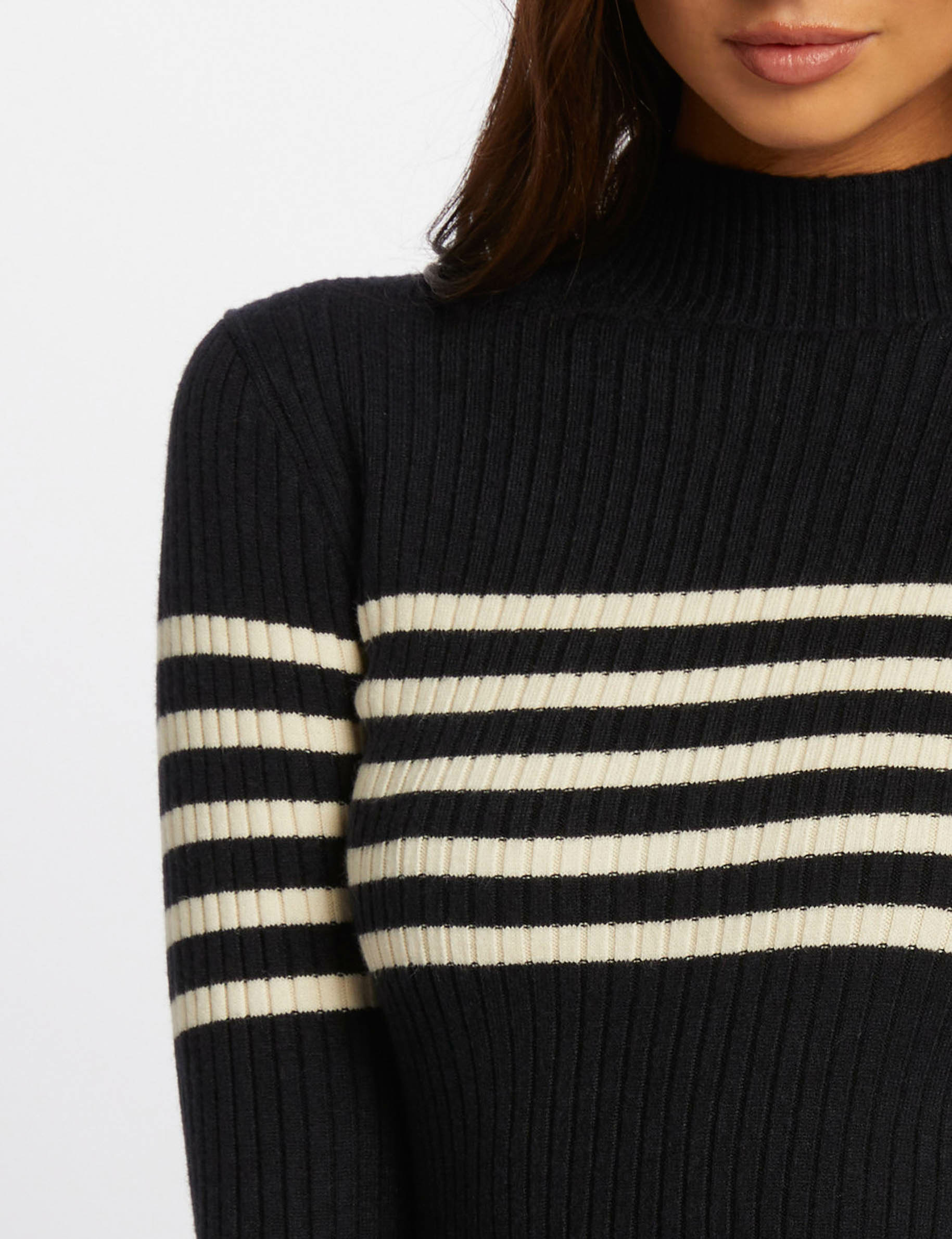 A-line mini knitted dress navy blue women