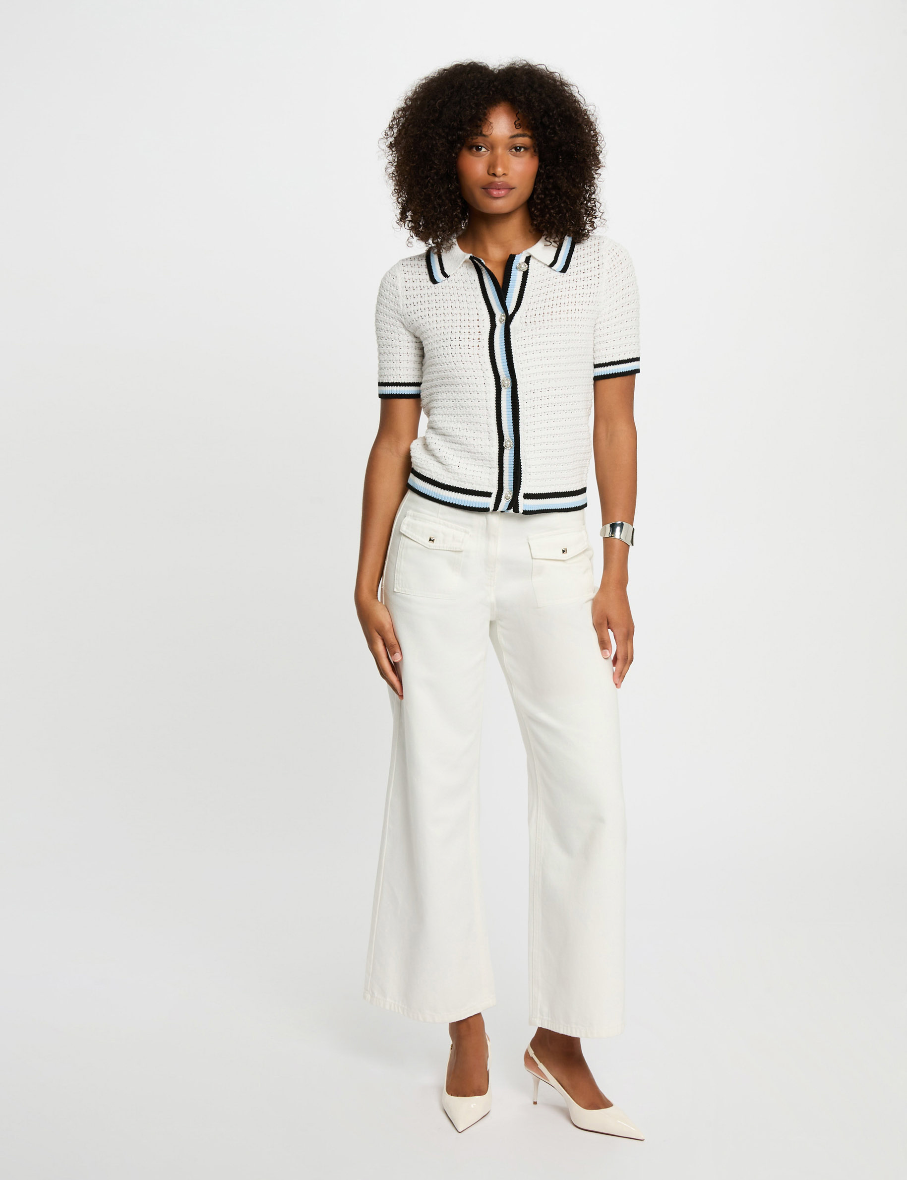 gilet manches courtes blanc femme Gilet manches courtes blanc femme