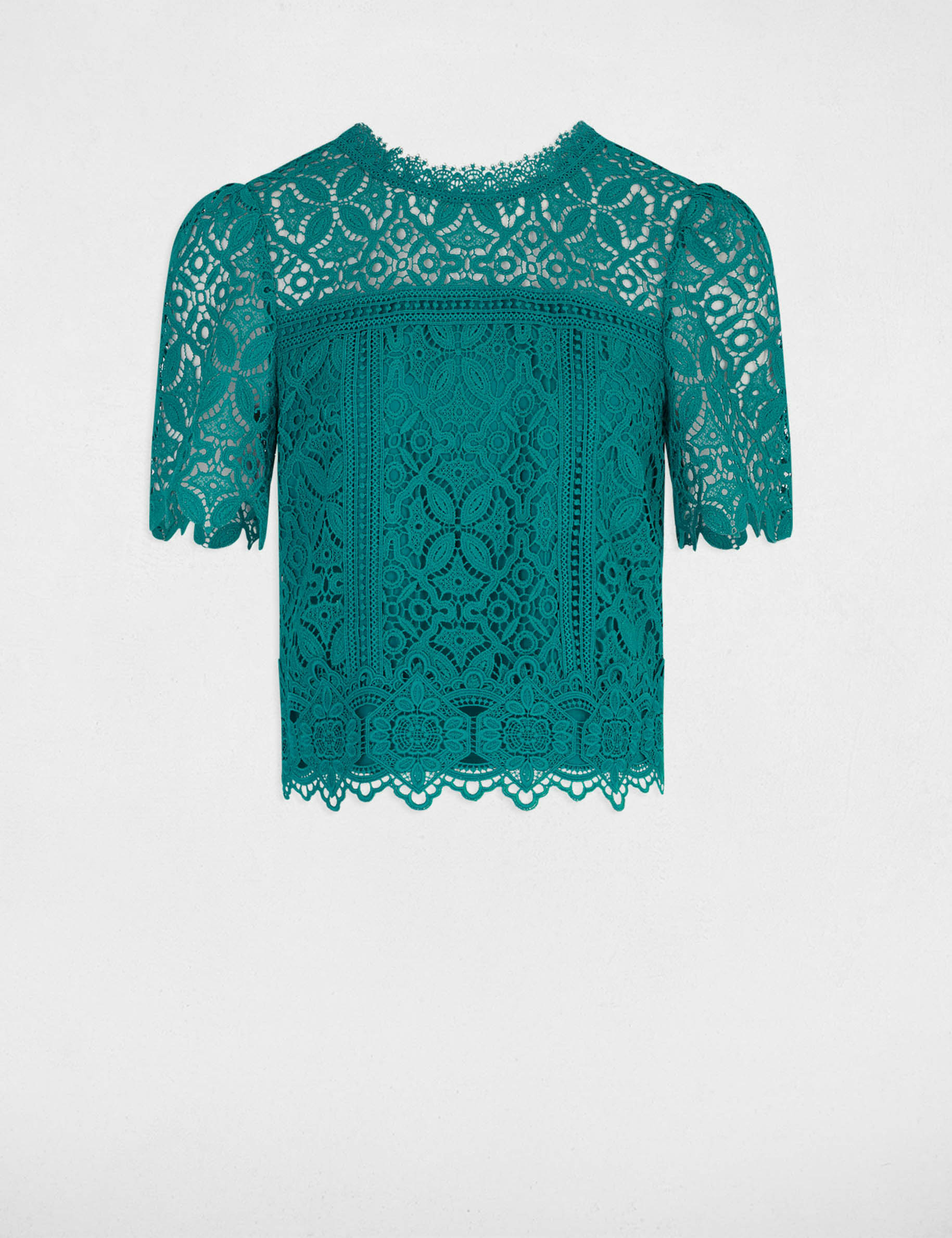 short sleeved blouse mid green women Short-sleeved blouse mid-green women