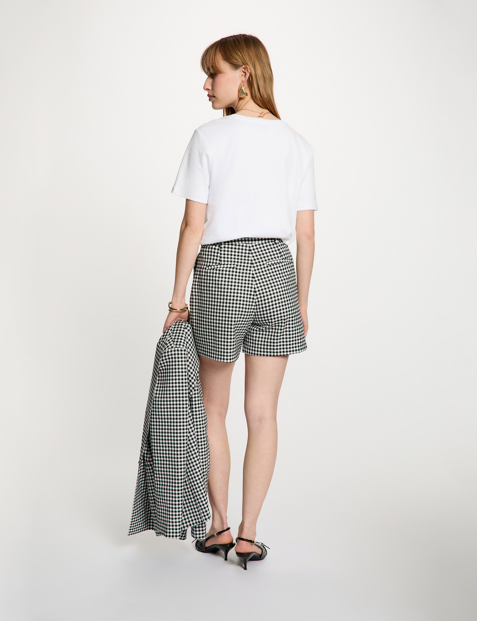 High-waisted shorts black women