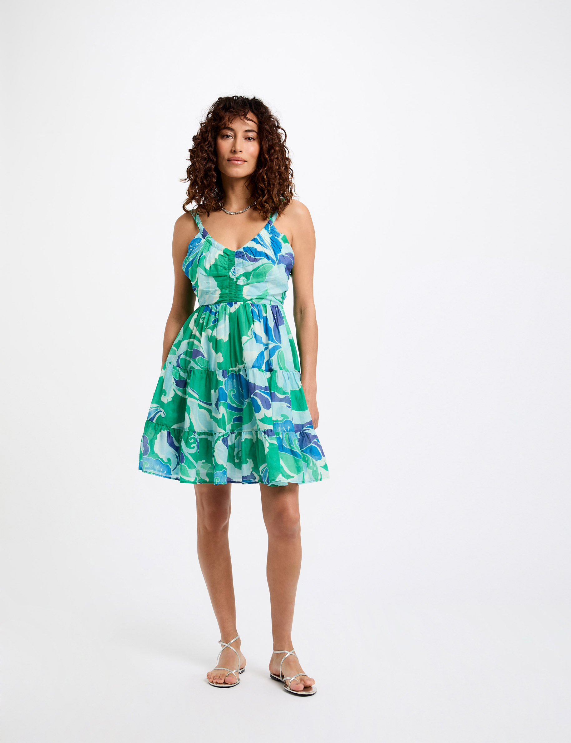 Printed A-line mini dress multicolor women