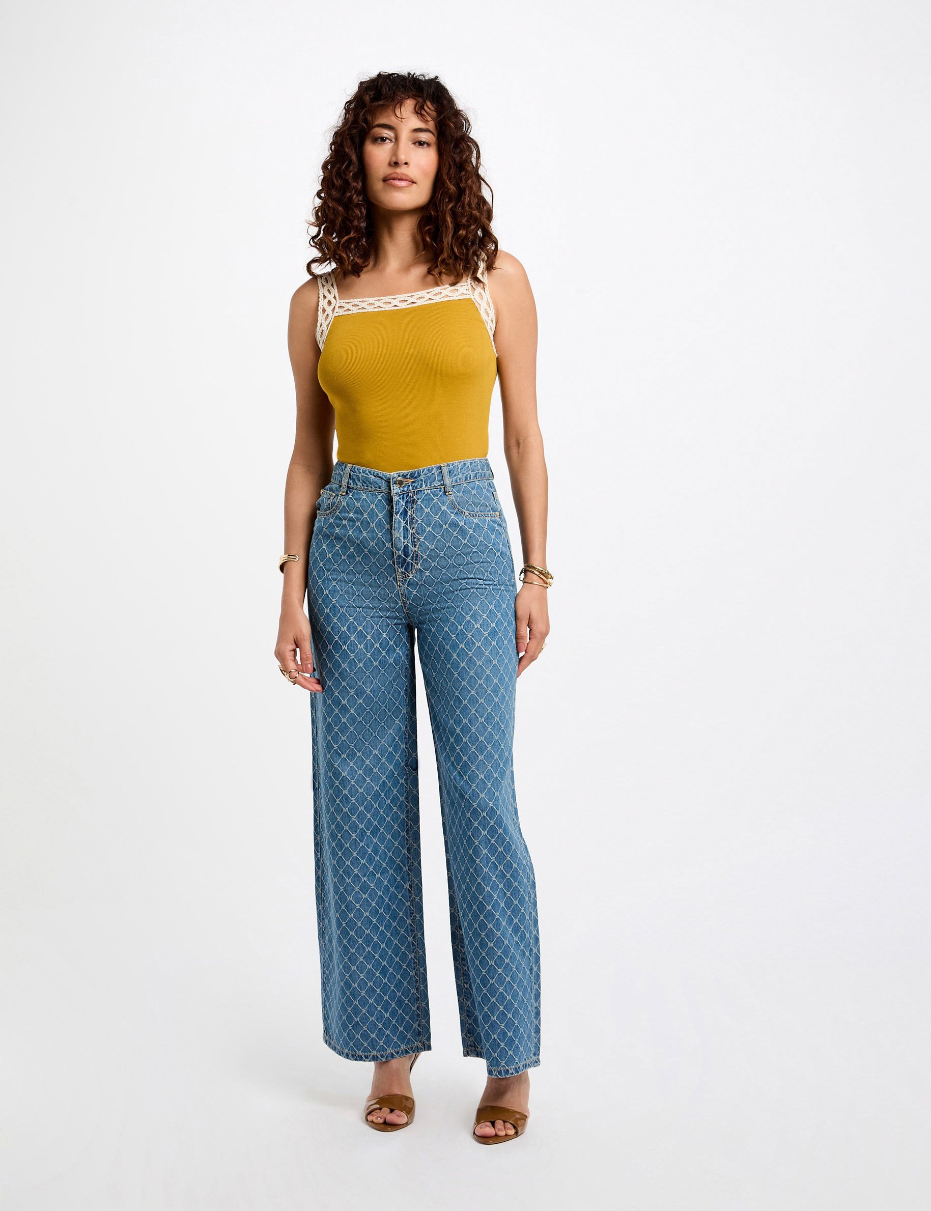 debardeur sans manches jaune moutarde femme Débardeur sans manches jaune moutarde femme