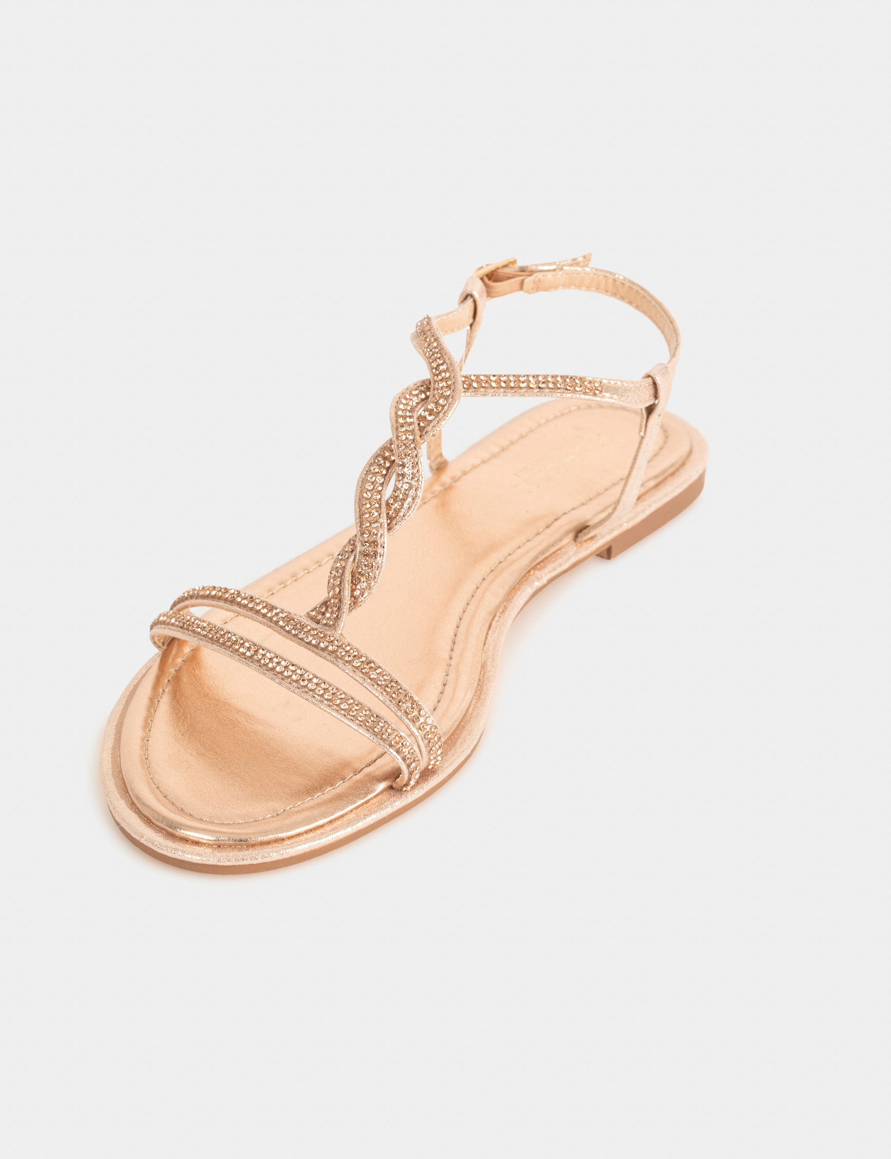 Flat gladiator sandals with rhinestones pink ladies Morgan
