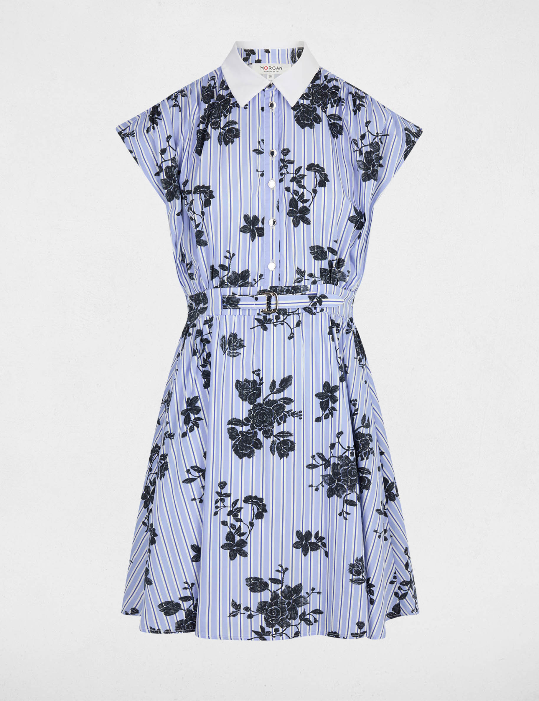 Sleeveless belted dress multicolor women