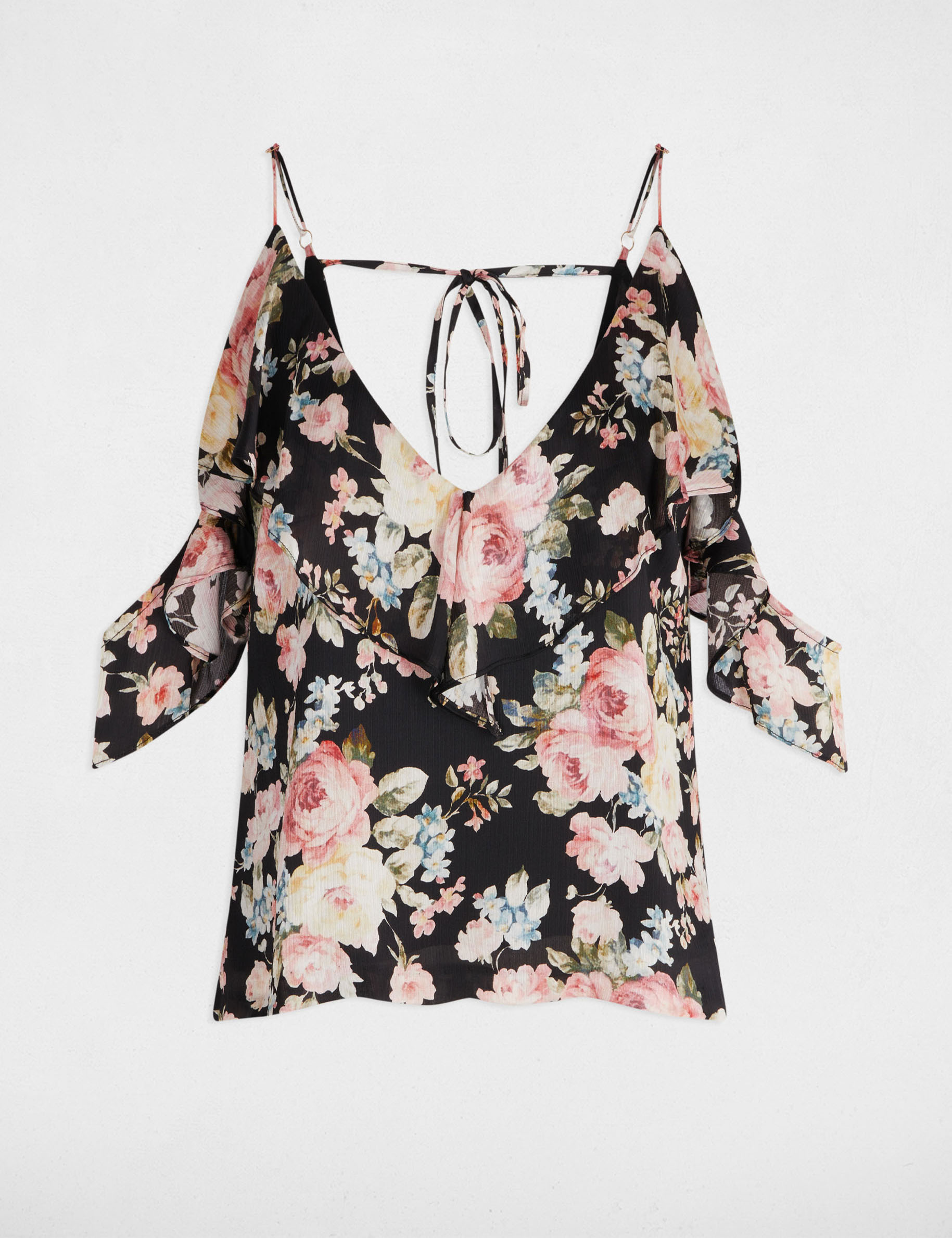 printed top with ruffles multicolor women Printed top with ruffles multicolor women