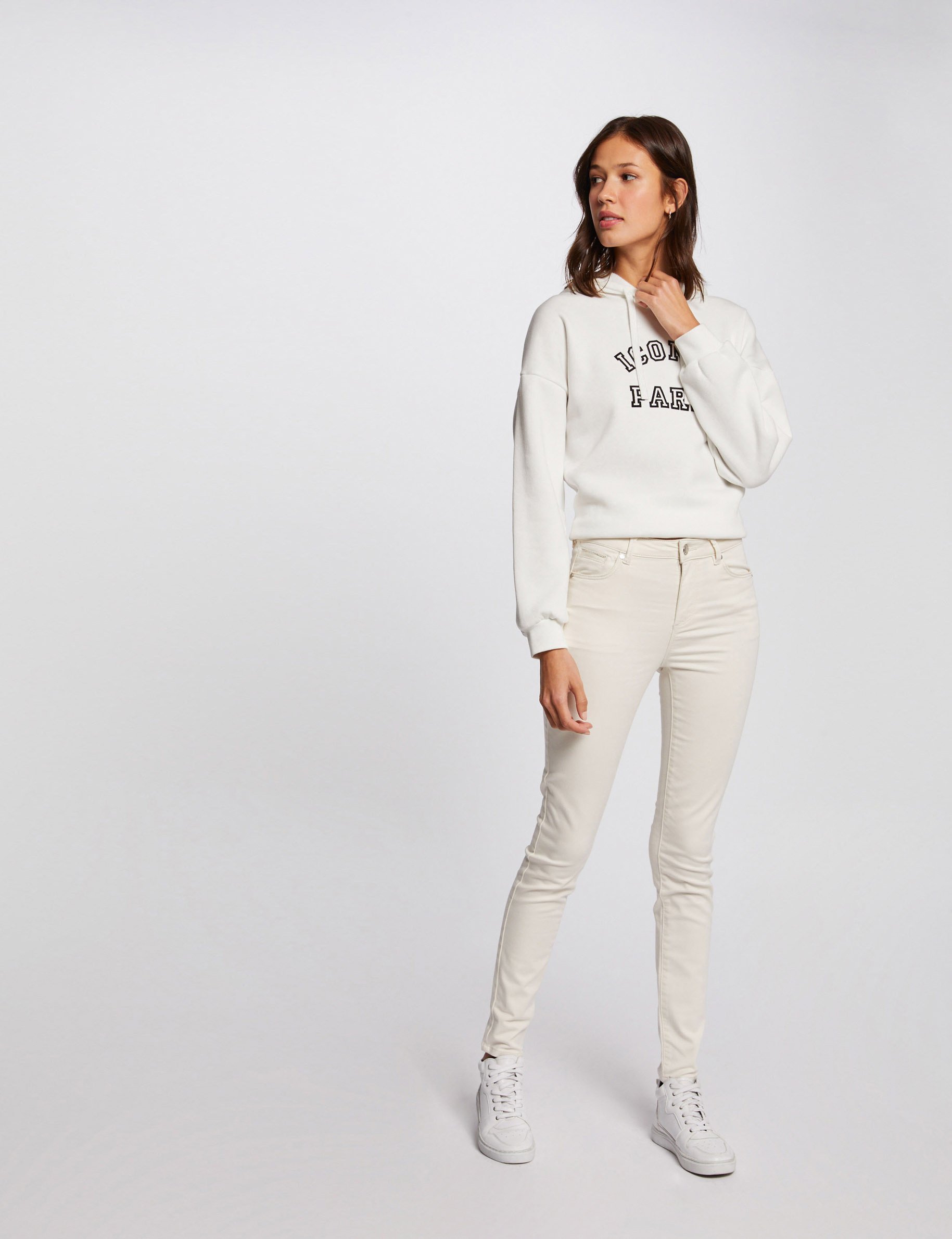Slim standard-waisted trousers ivory women