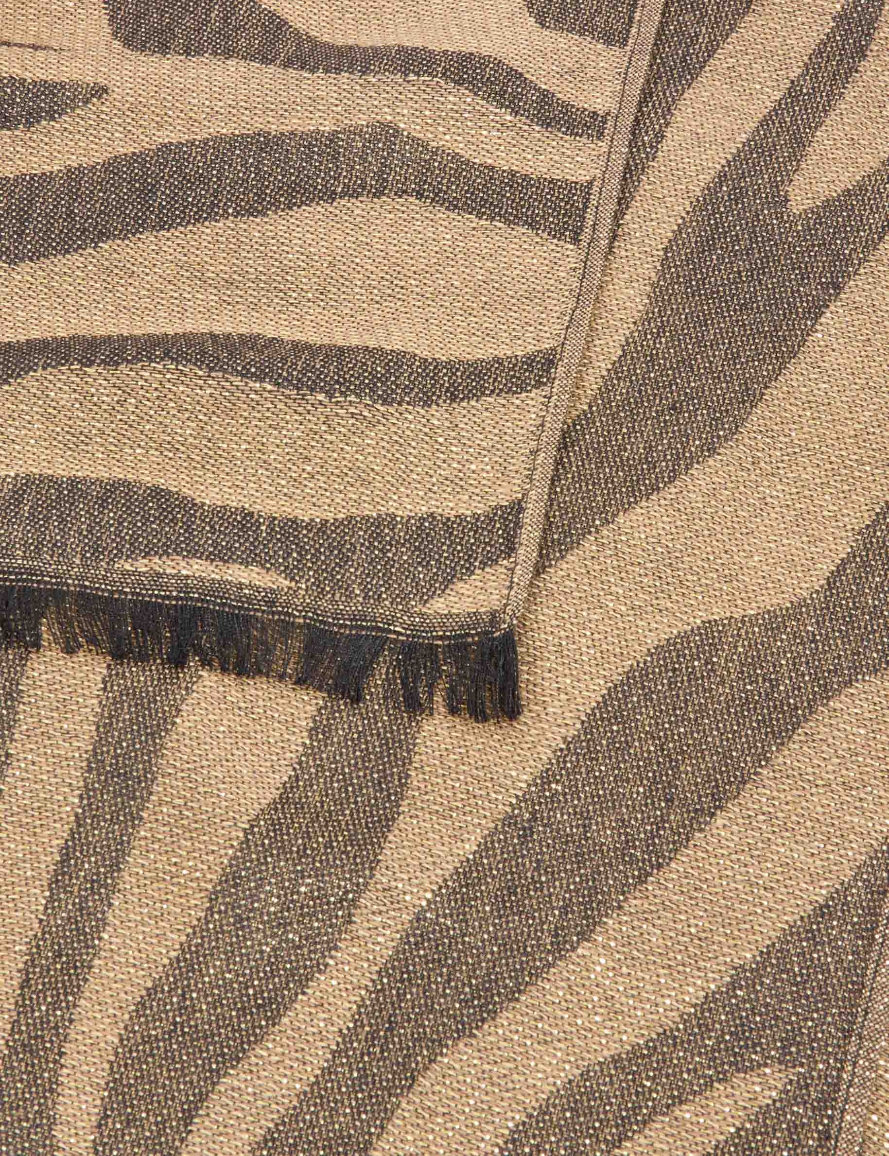 Metallic zebra scarf gold yellow women