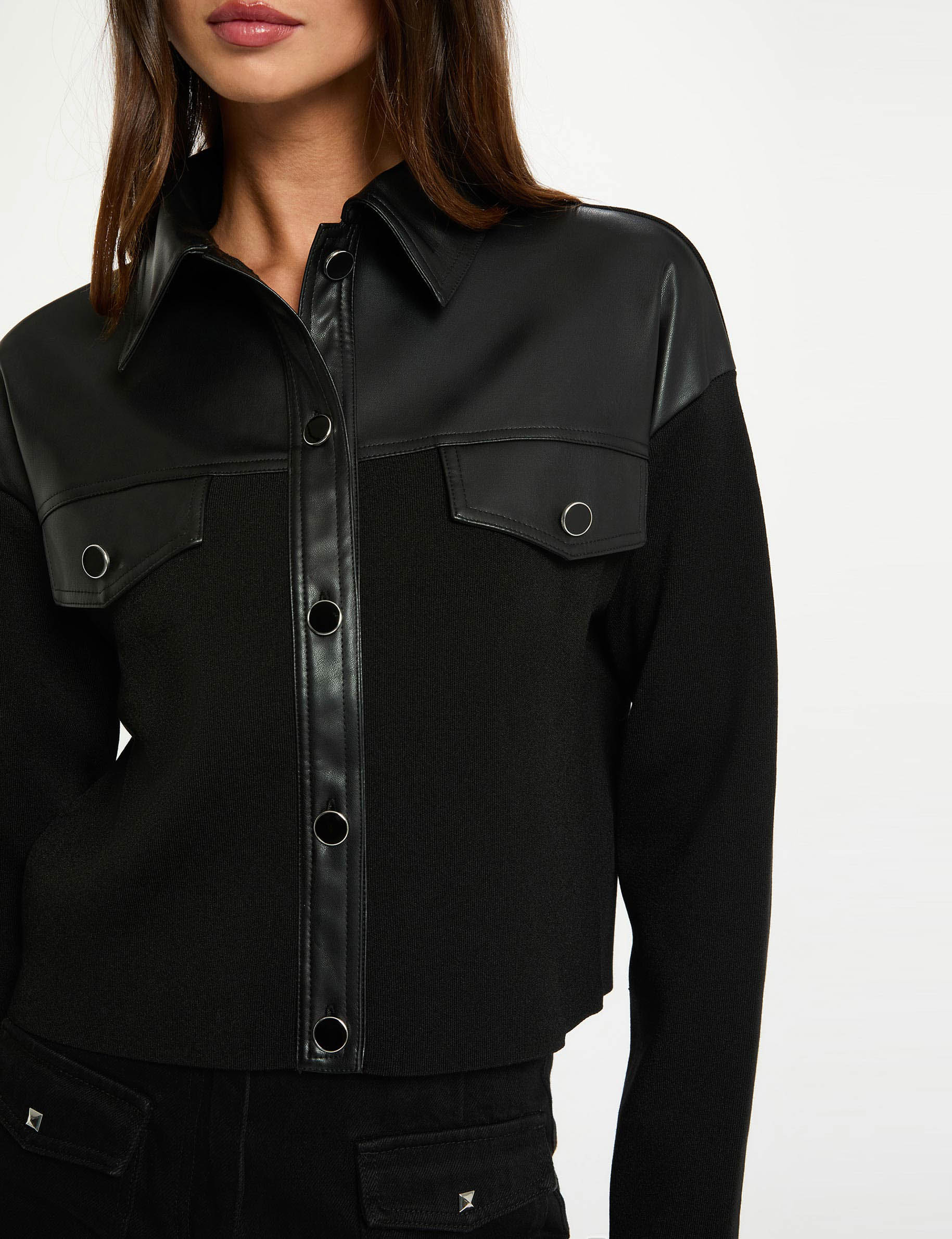 Cropped straight jacket black women