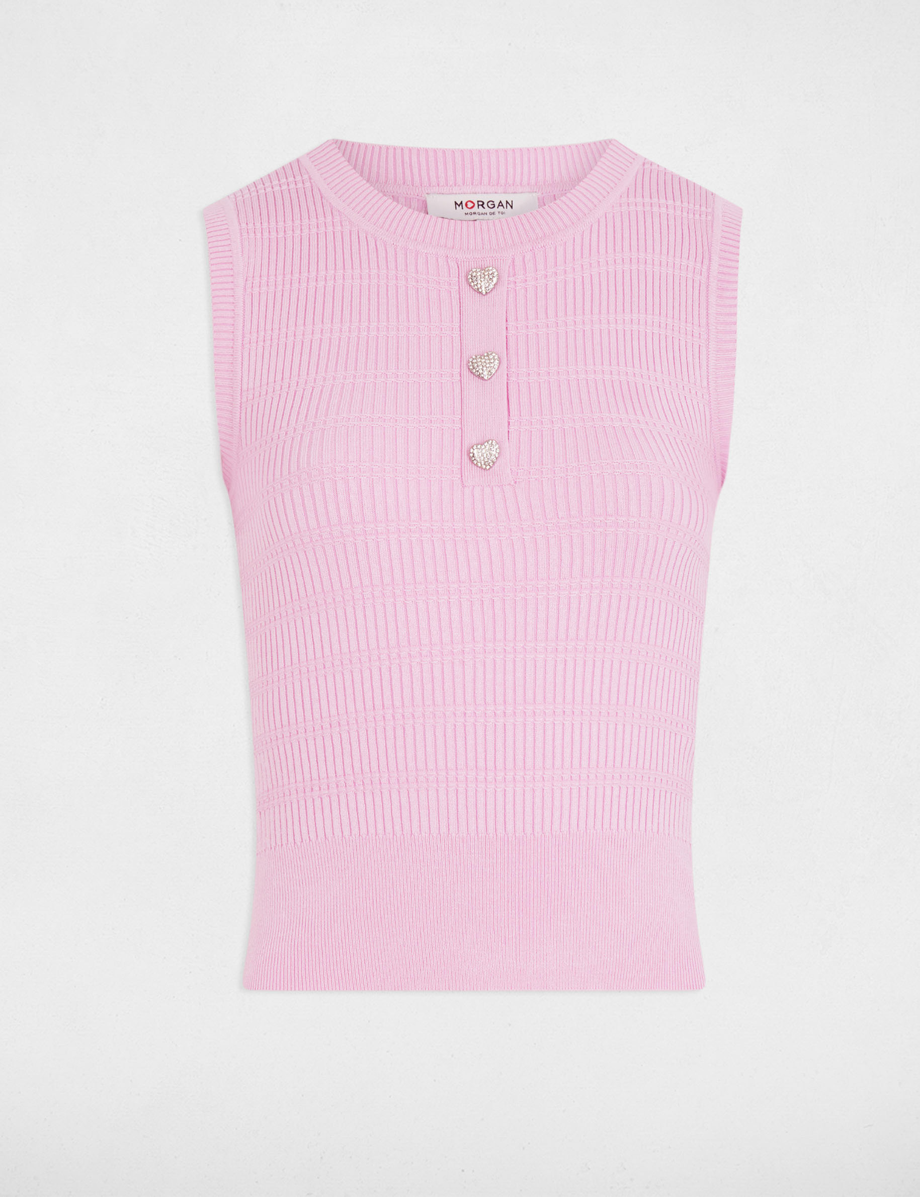 sleeveless knitted vest top pastel pink women Sleeveless knitted vest top pastel pink women