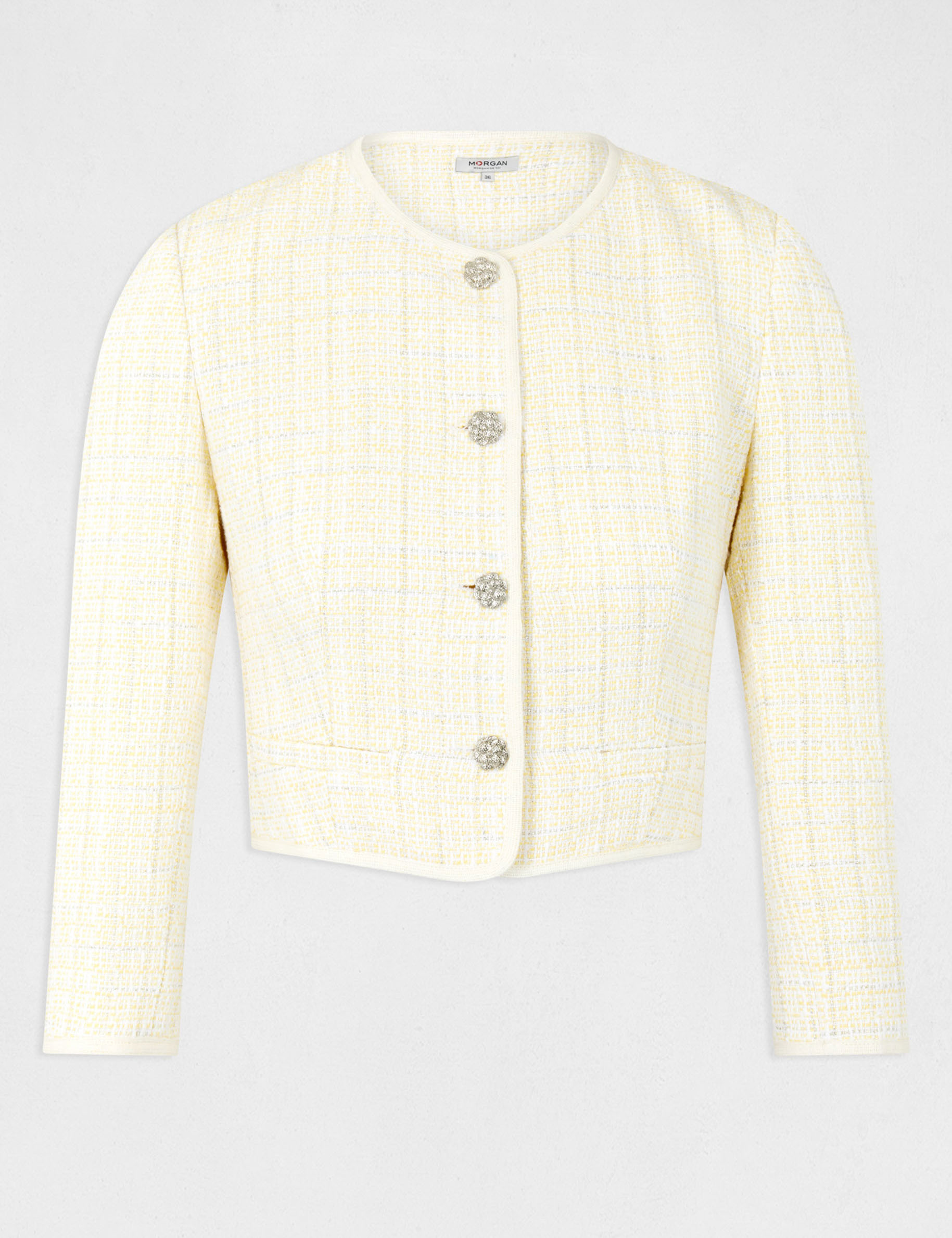 Straight jacket with 3/4-length sleeves yellow ladies' Straight jacket with 3/4-length sleeves yellow ladies'