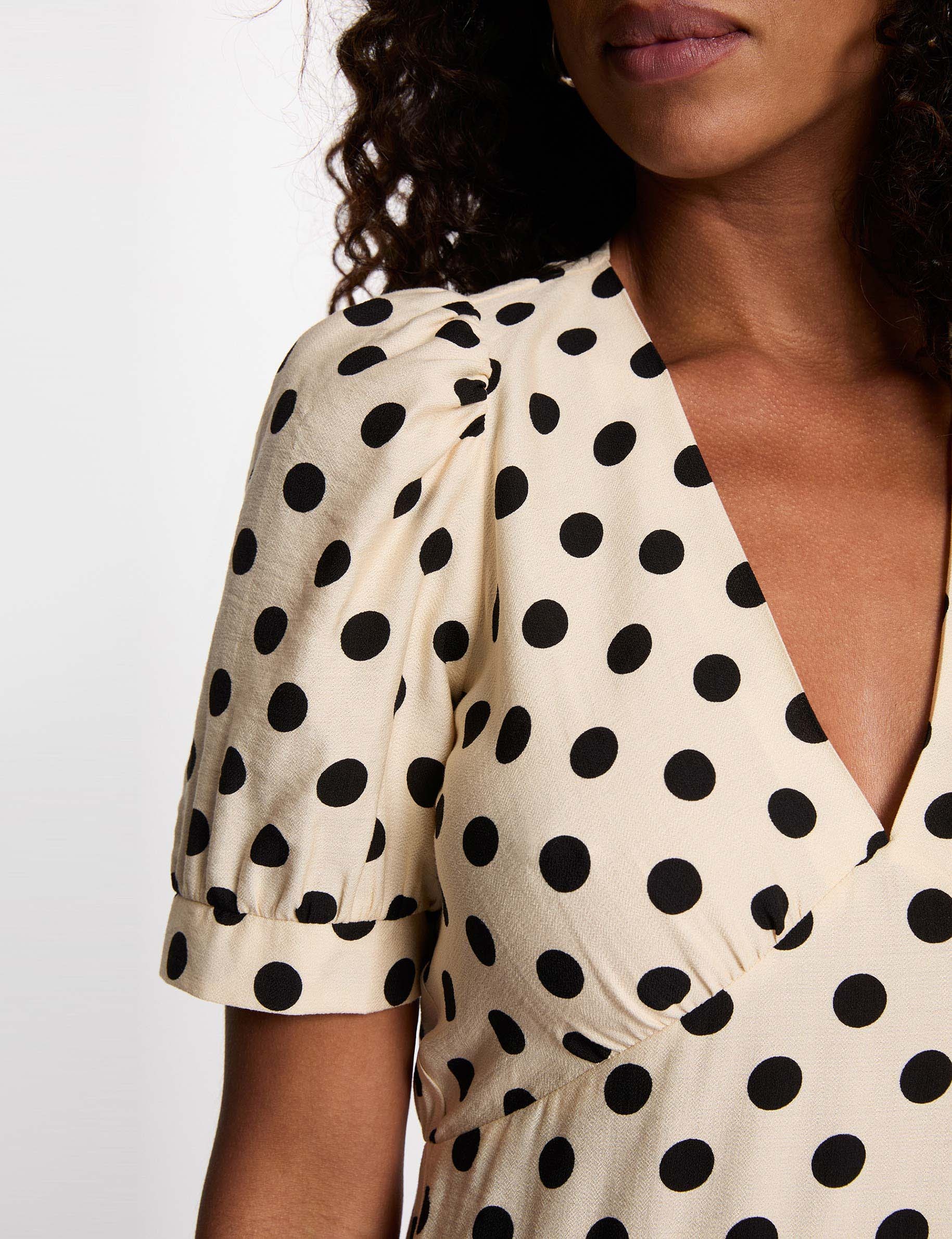 Mid-length dress with puff sleeves multicolor women