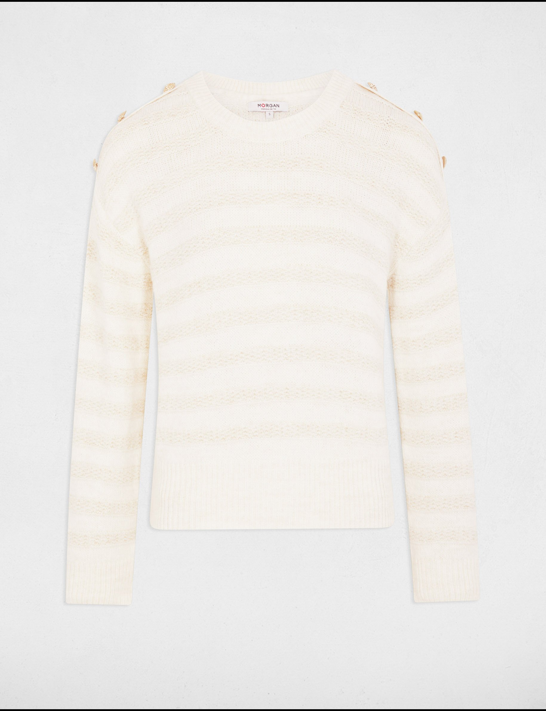 jumper round neck and buttons beige women Jumper round neck and buttons beige women