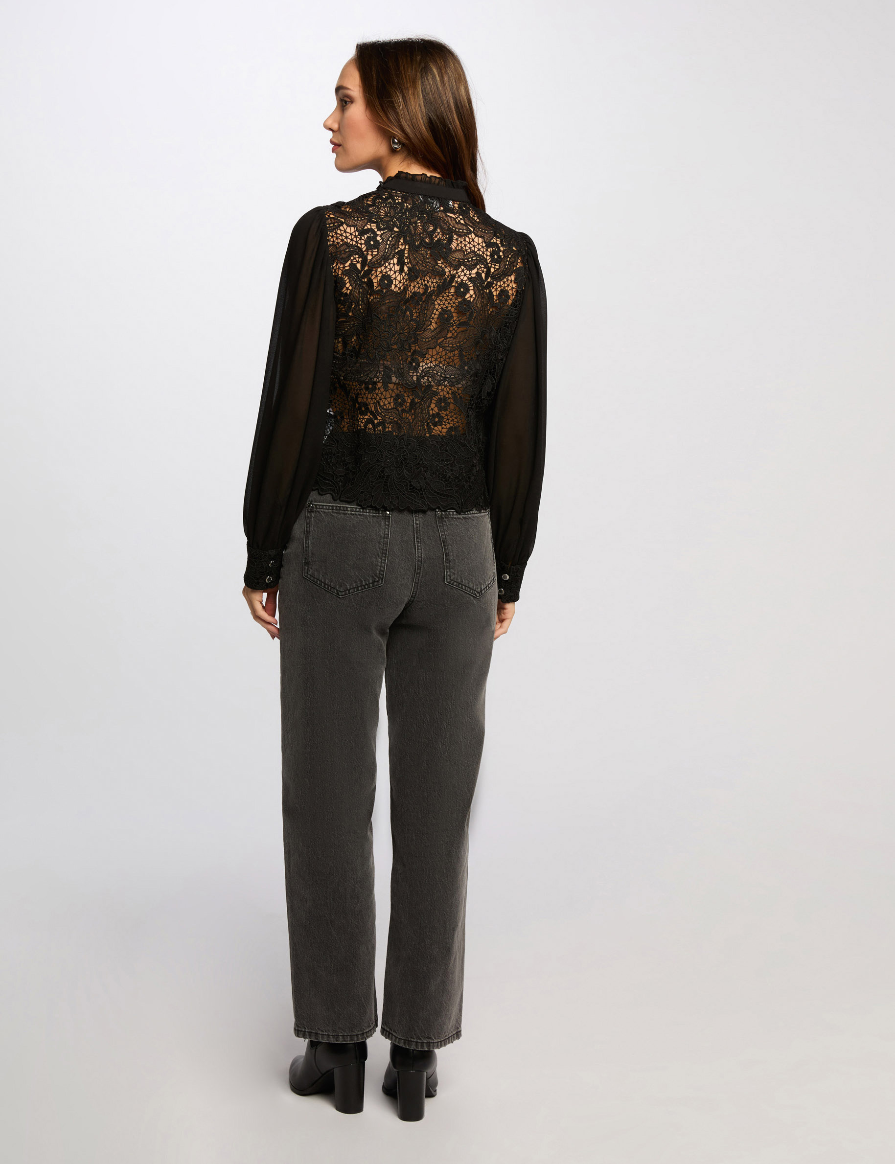 long sleeved shirt black women Long-sleeved shirt black women