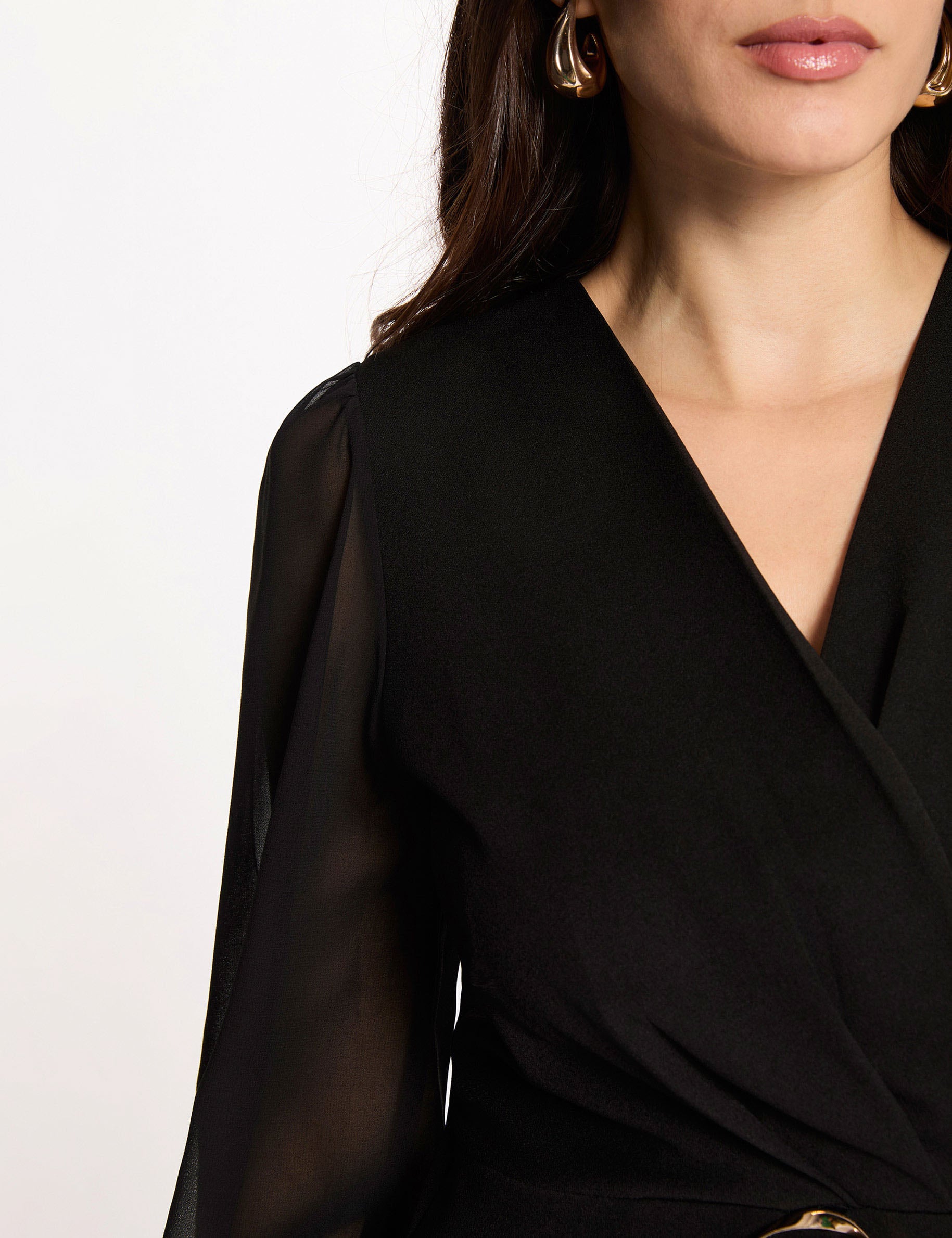 Short wrap dress black women