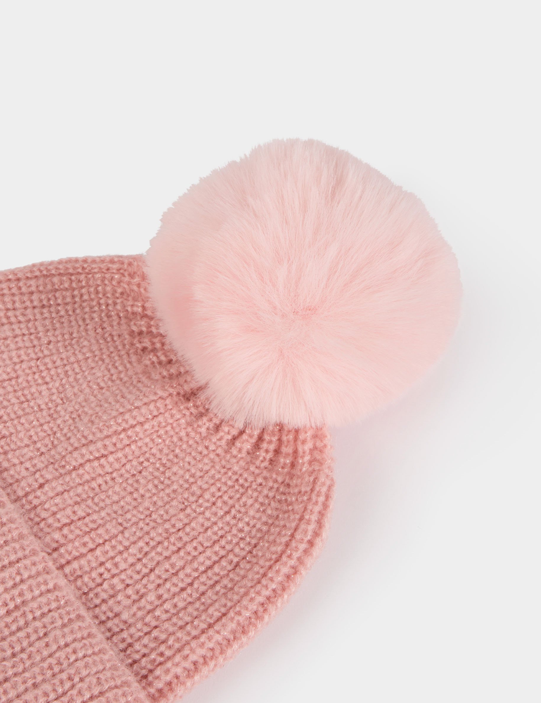 beanie with pom pom powdered pink women Beanie with pom-pom powdered pink women
