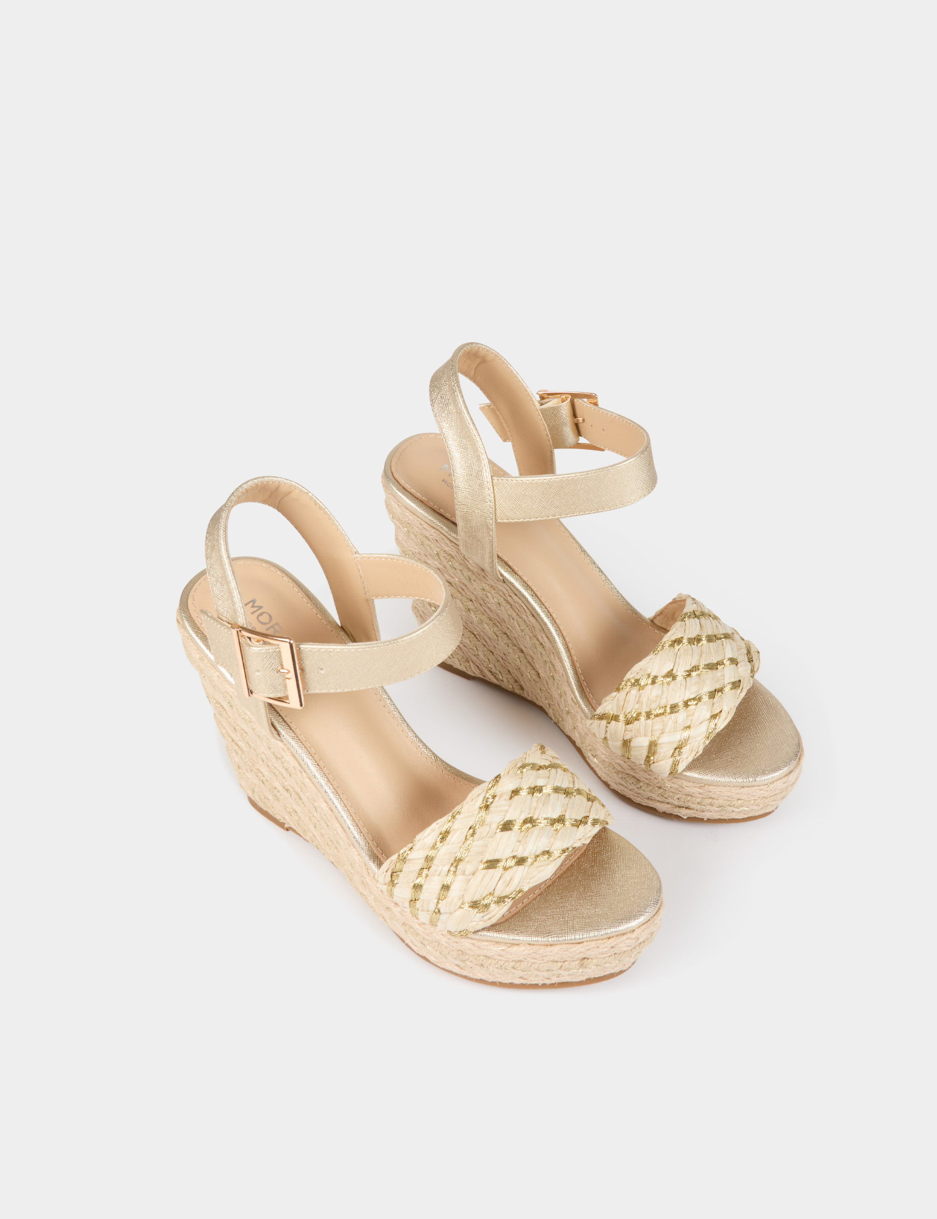 Sandals with wedge heels gold yellow women