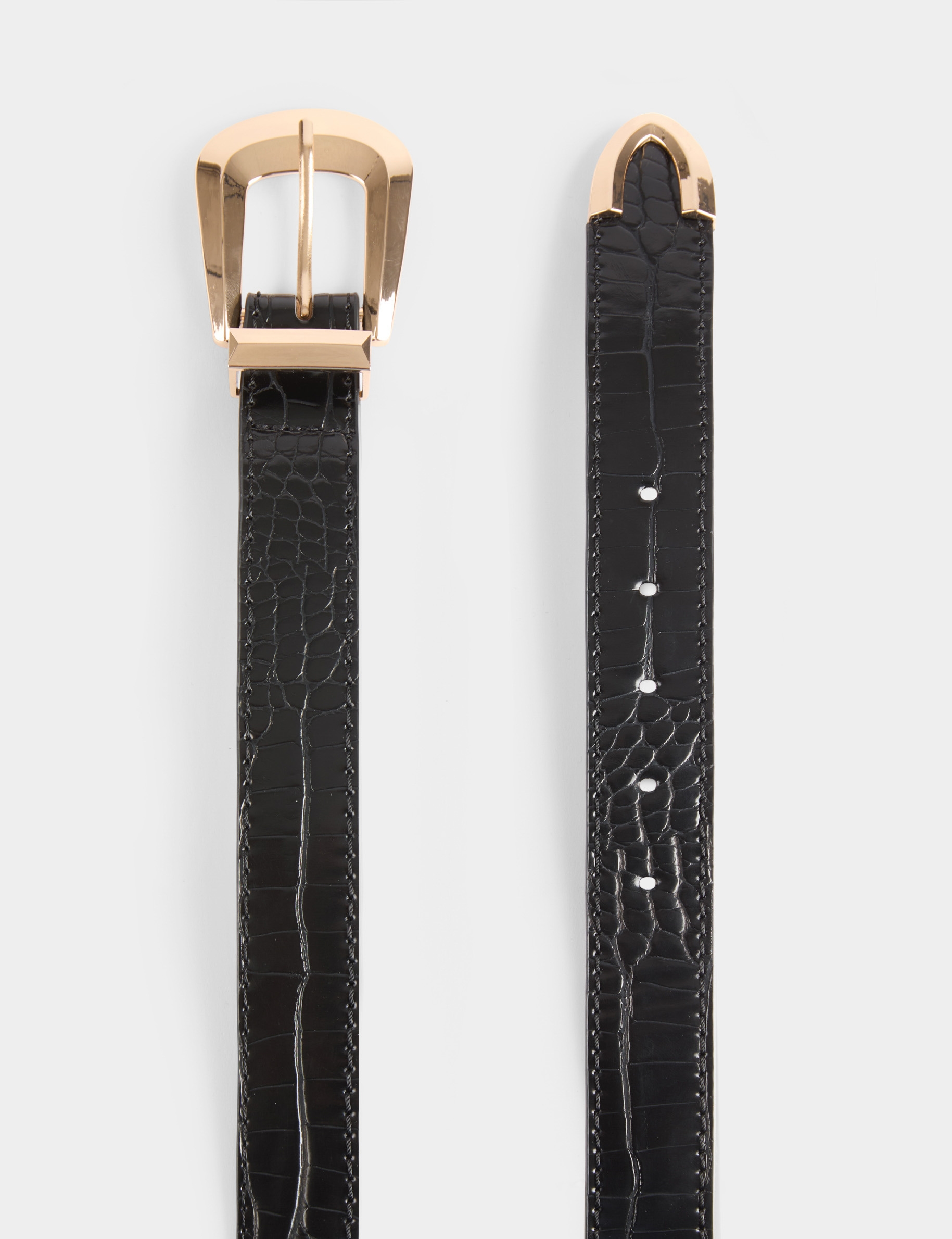 Belt croc effect black women