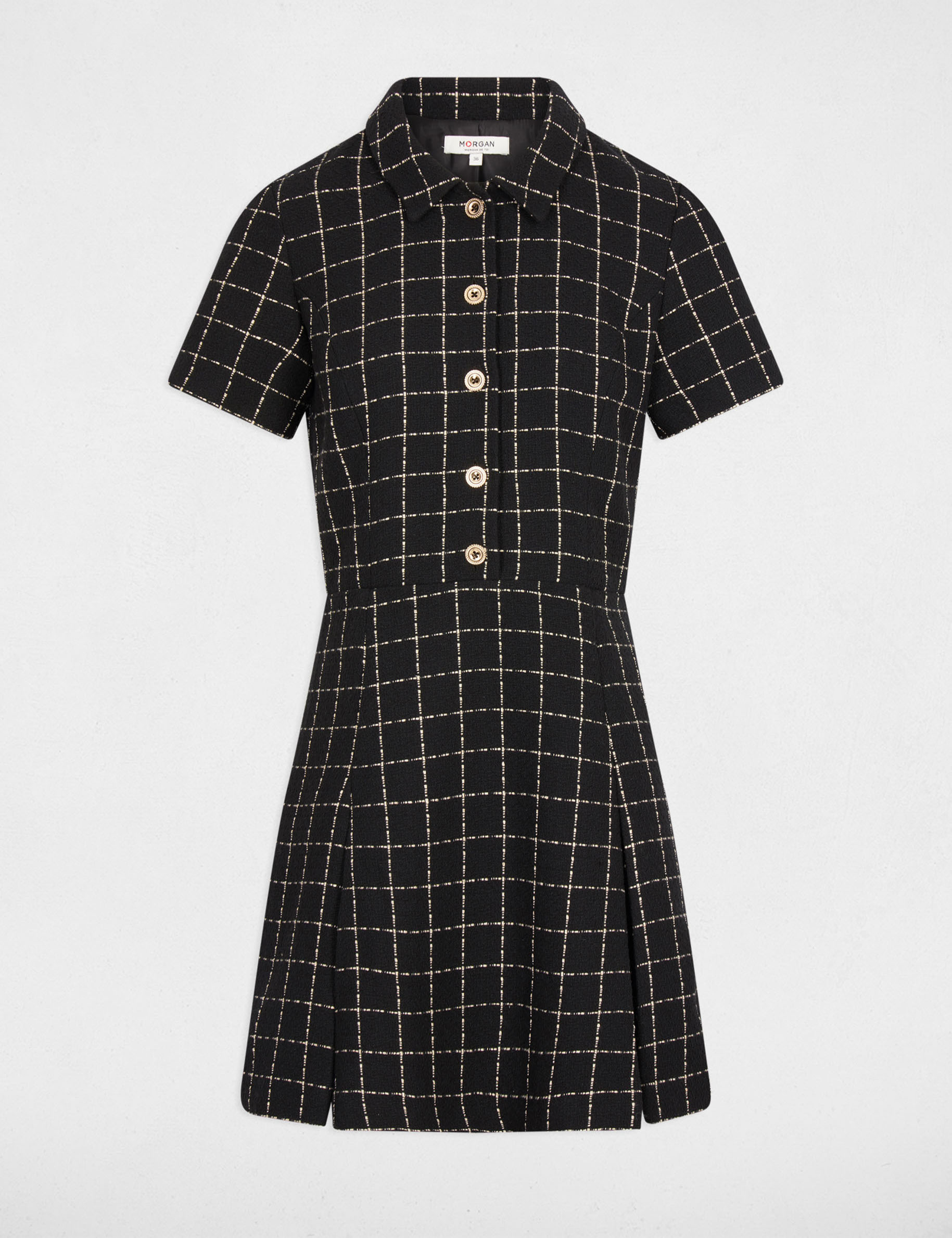 Fitted pleated dress black women