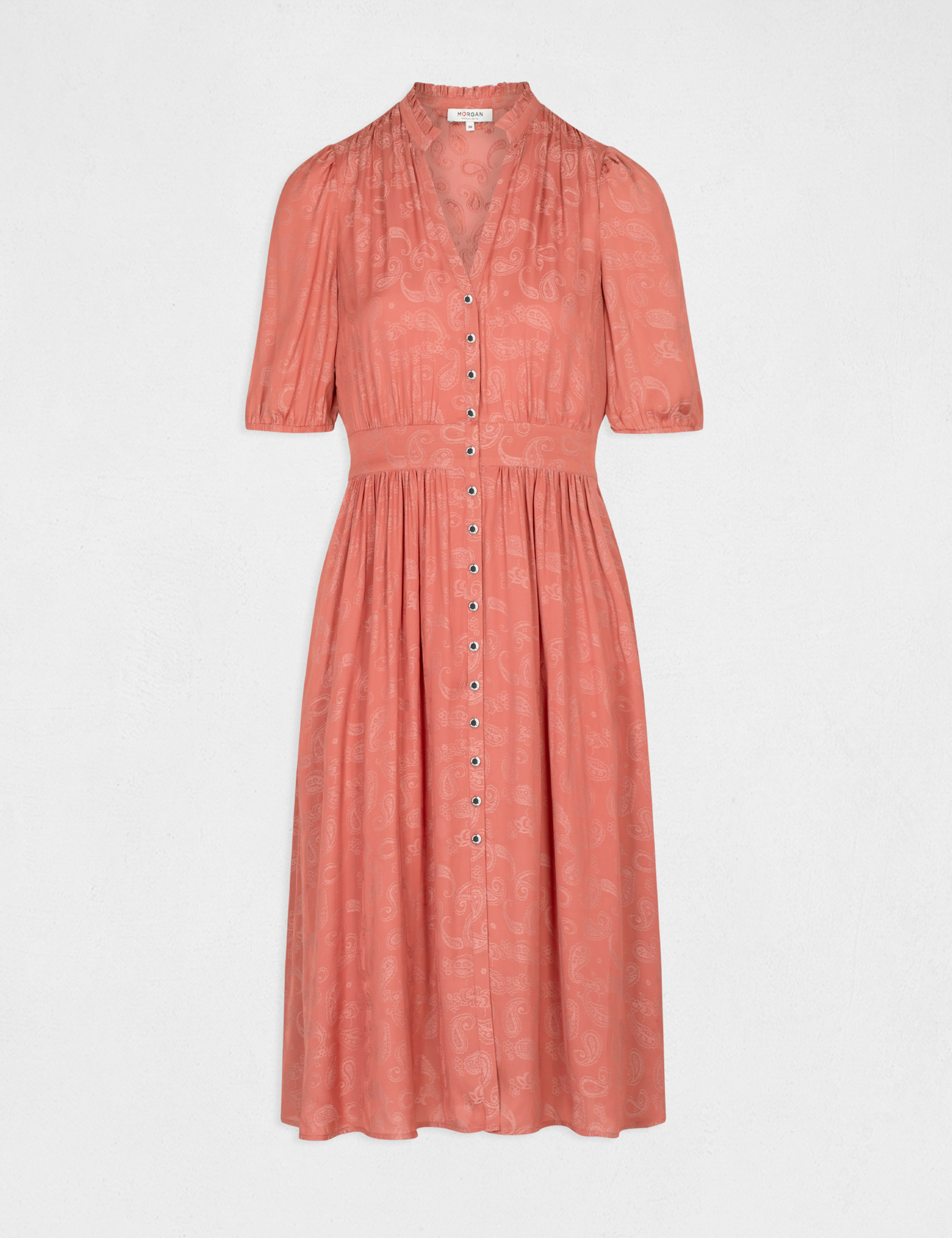 straight dress with paisley print rust women Straight dress with paisley print rust women