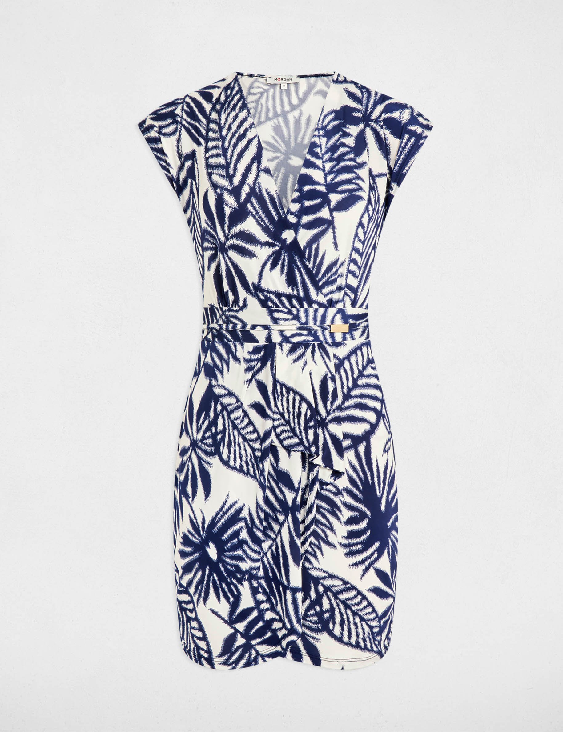 Printed fitted mini dress multicolor women