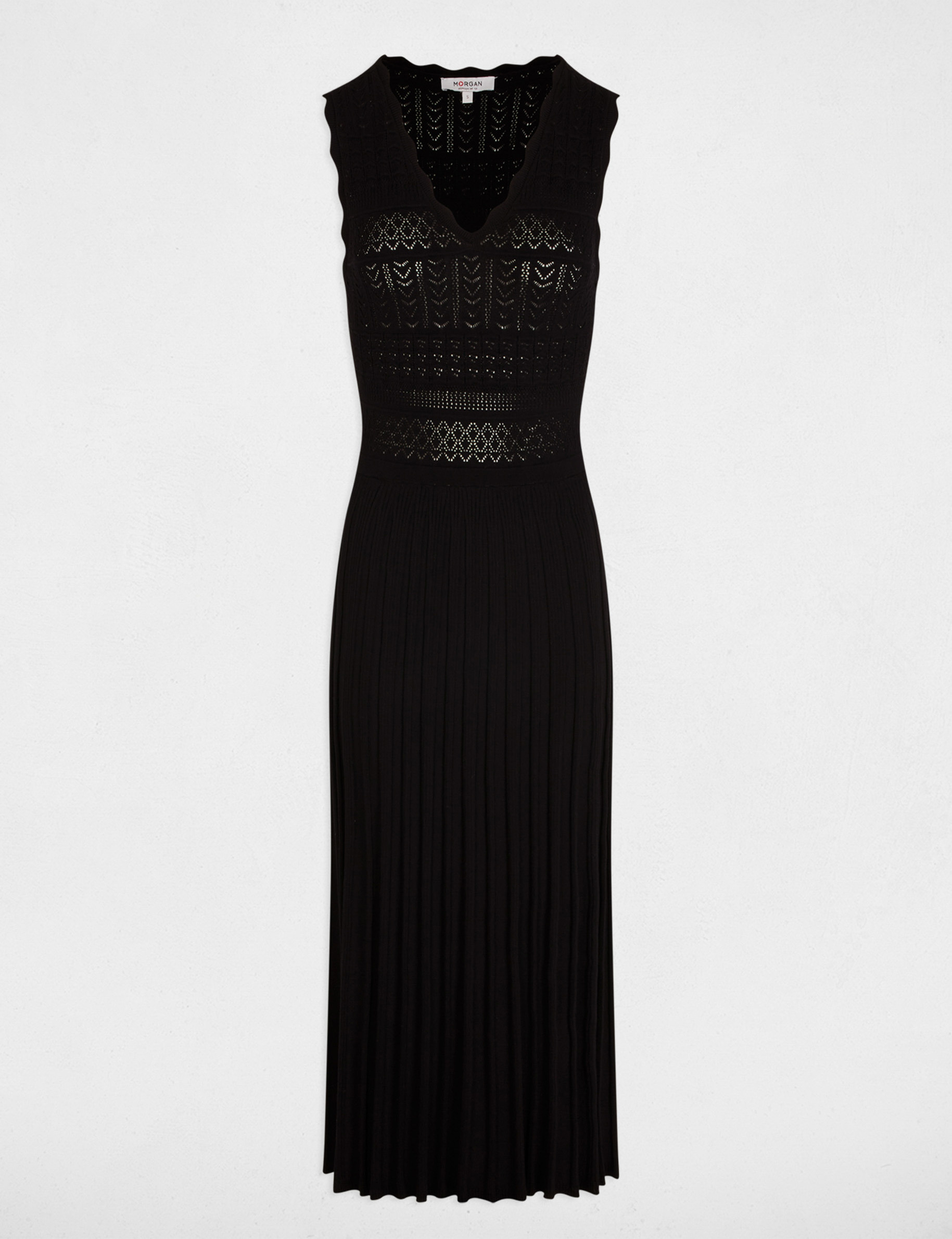 Knitted v-neck dress black women