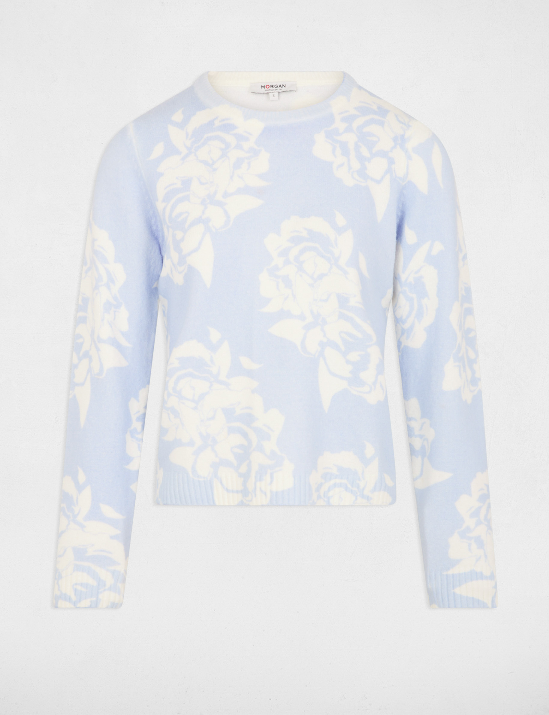 printed jumper round neck sky blue women Printed jumper round neck sky blue women
